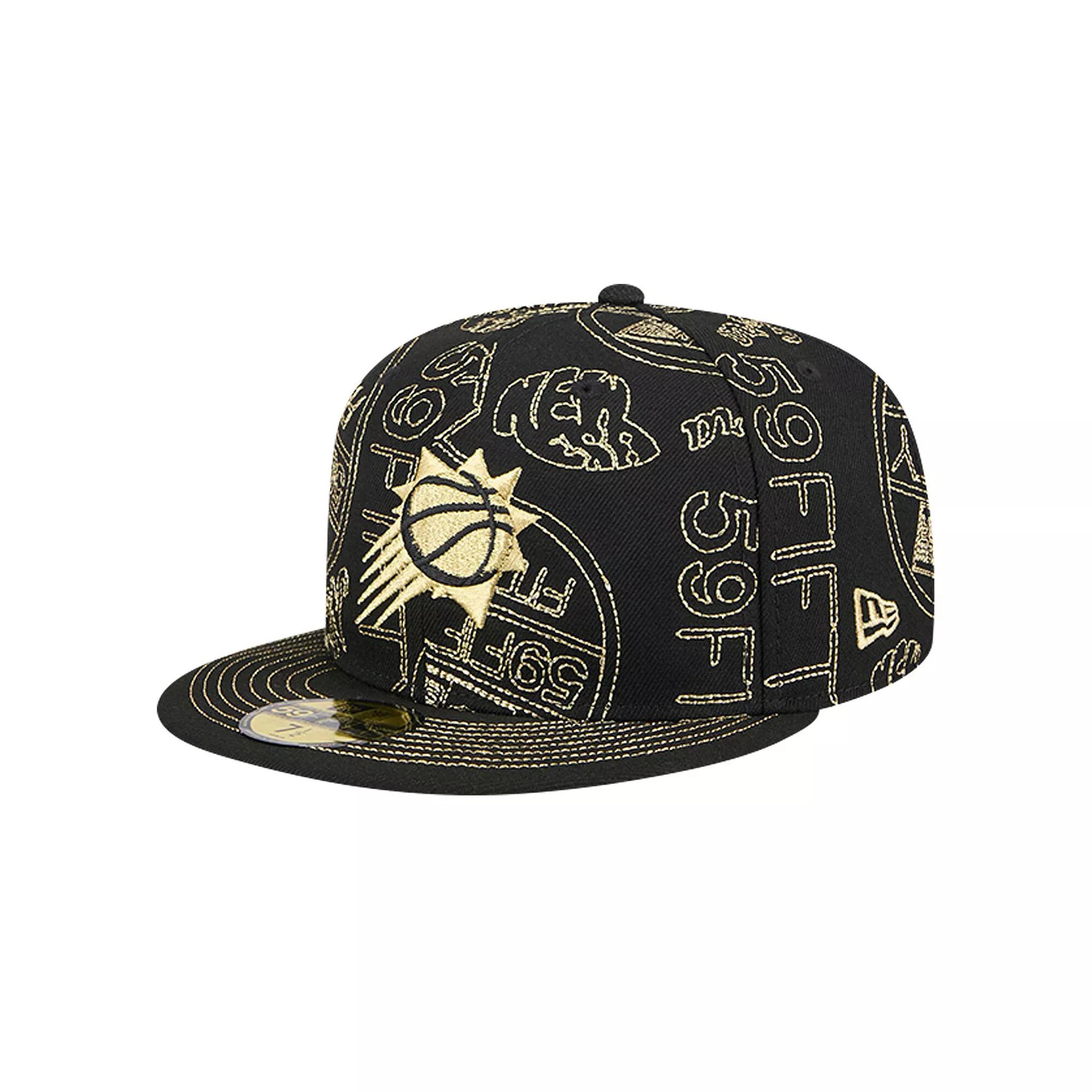 Men's New Era Black Phoenix Suns 59FIFTY Day Allover Print Stencil Fitted Hat, Size: 7 7/8, Phx Black Product Image