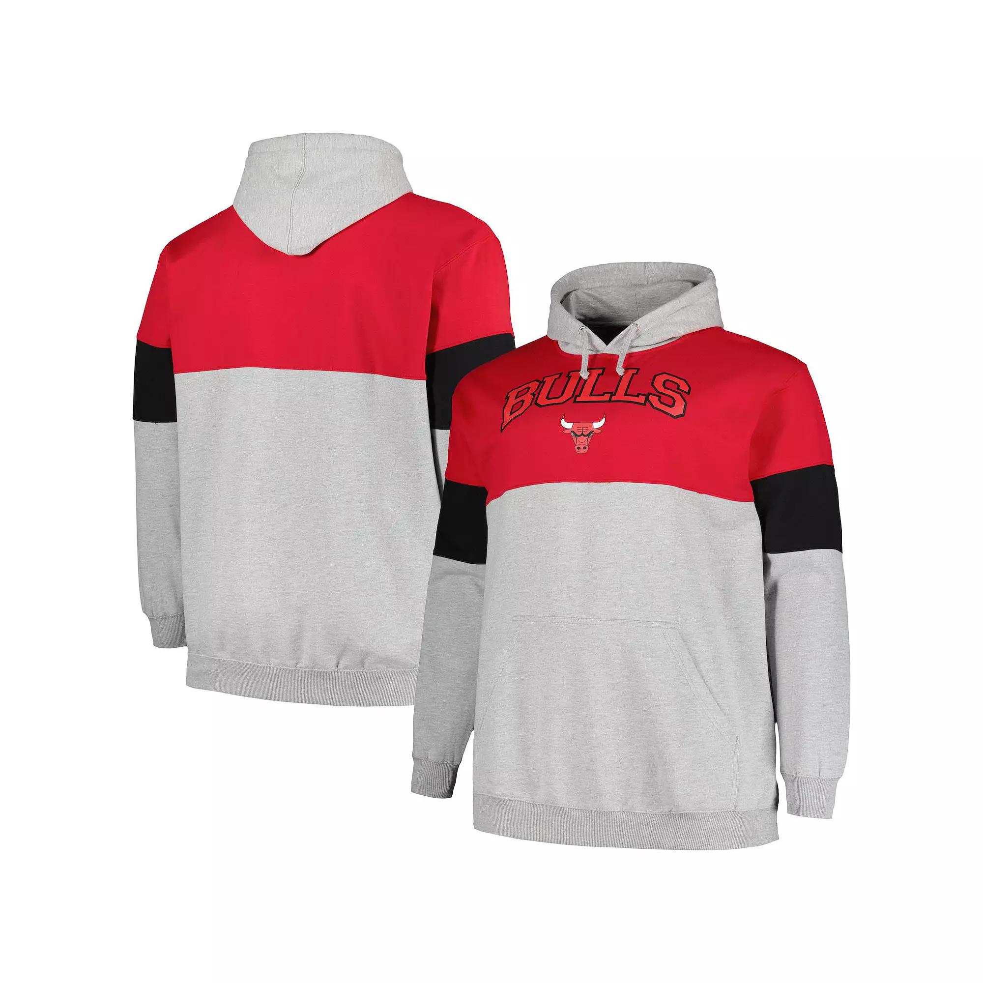 Men's Fanatics Branded Red/Black Chicago Bulls Big & Tall Pullover Hoodie, Size: 2XLT Product Image