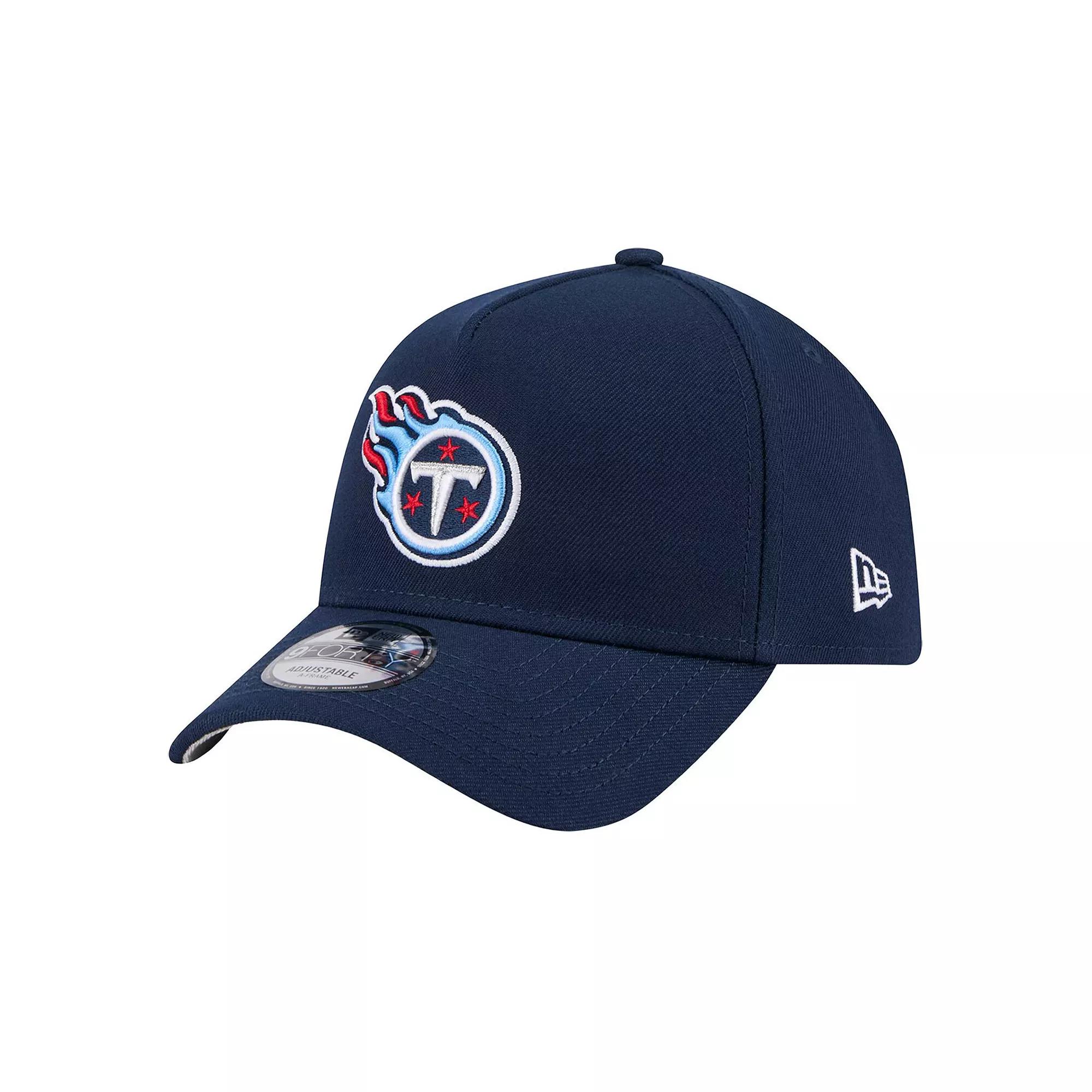 Men's New Era  Navy Tennessee Titans A-Frame 9FORTY Adjustable Hat, Blue Product Image