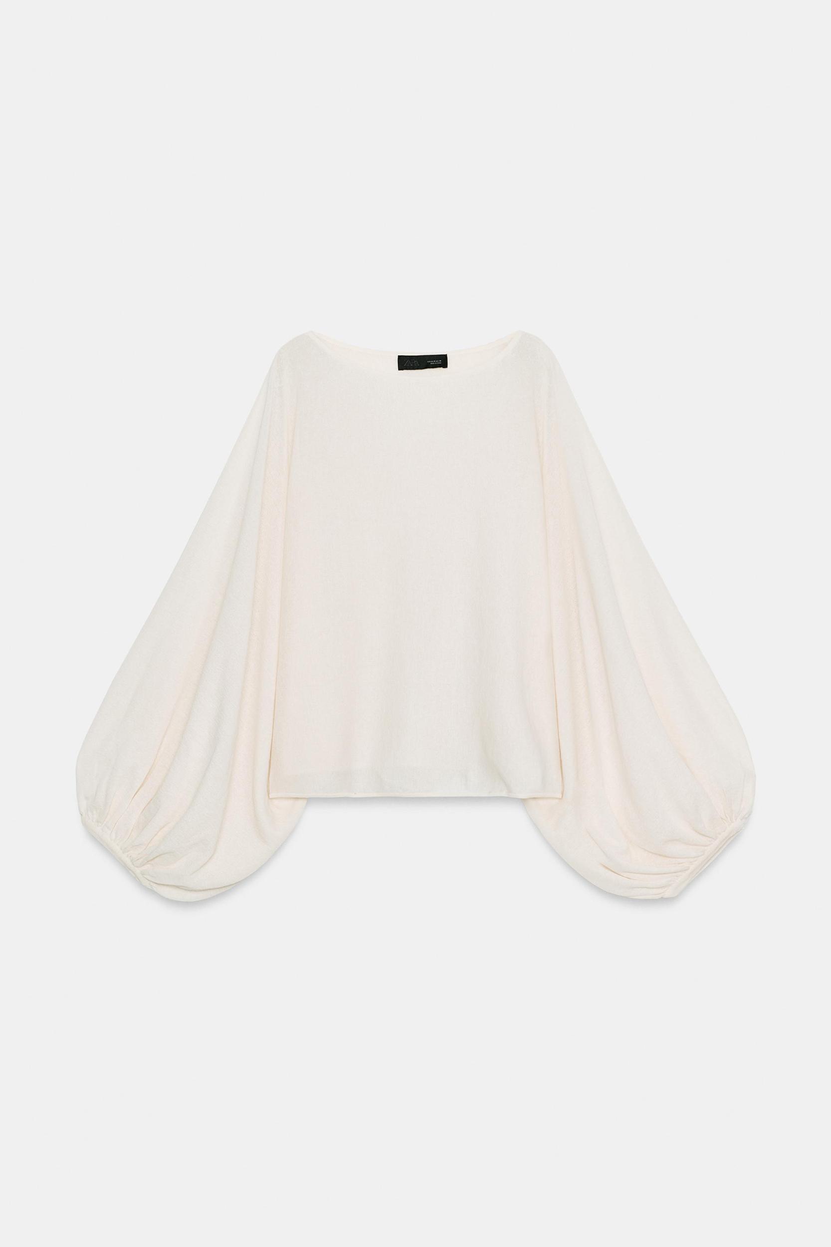 KNIT TOP WITH VOLUME SLEEVES Product Image