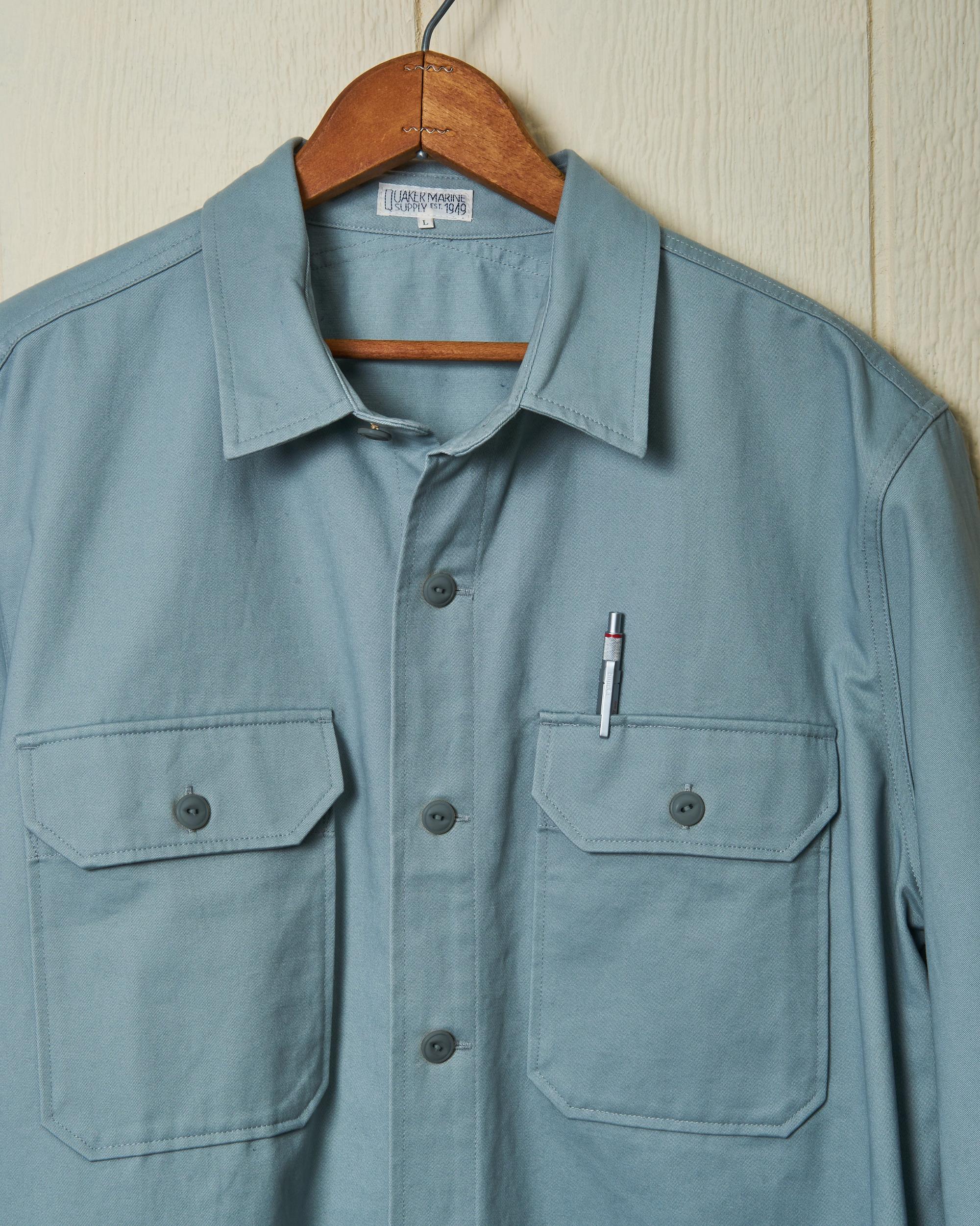 MacArthur Shirt in Ice  Blue Twill Product Image