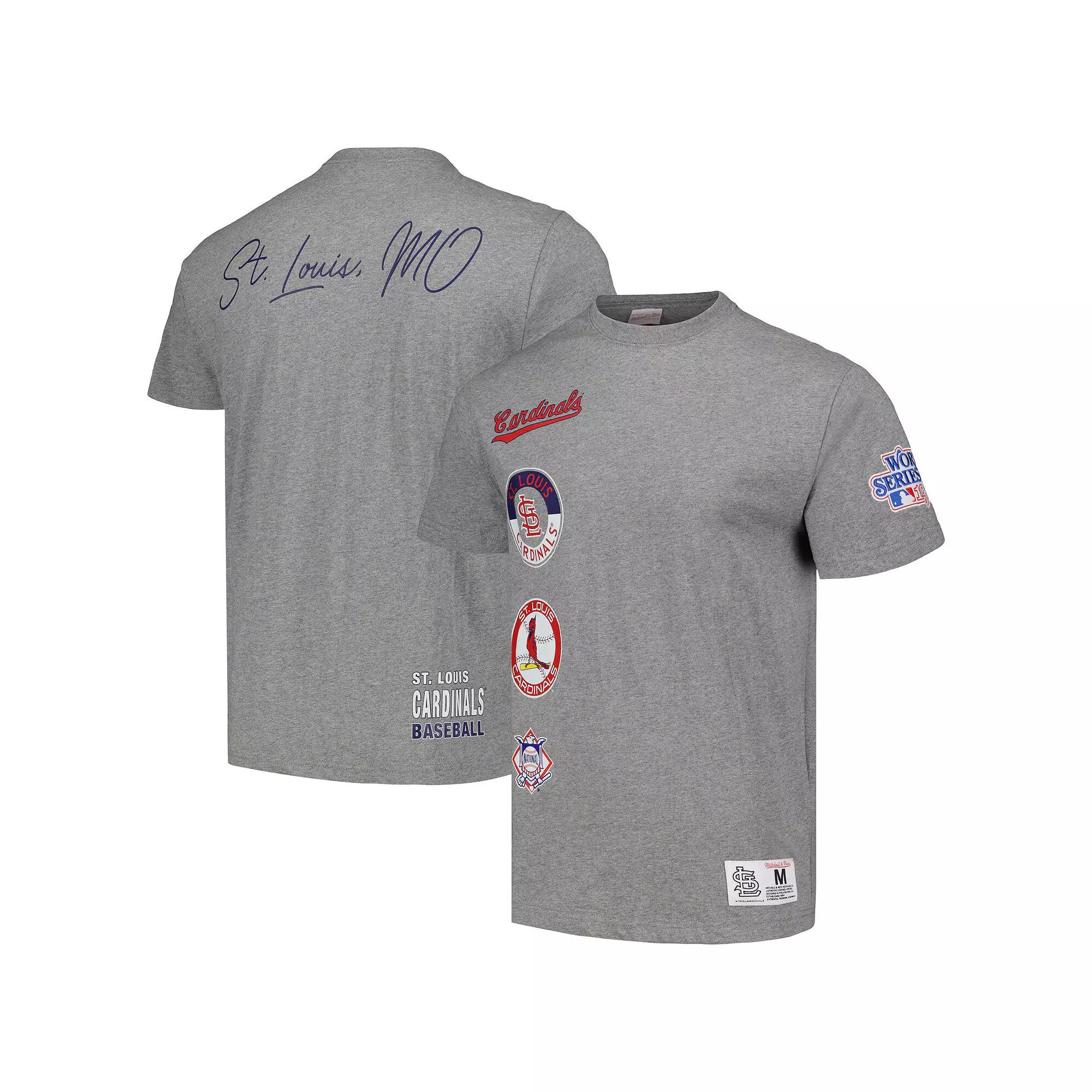 Men's Mitchell & Ness Heather Gray St. Louis Cardinals Cooperstown Collection City Collection T-Shirt, Size: Large, Grey Product Image
