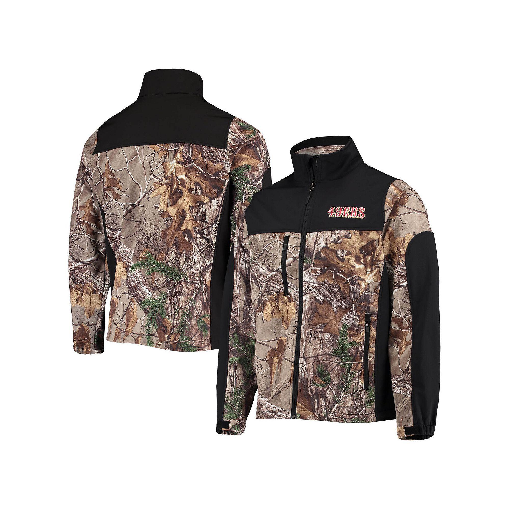 Men's Dunbrooke Realtree Camo/Black San Francisco 49ers Hunter Softshell Full-Zip Jacket, Size: Medium, Green Product Image