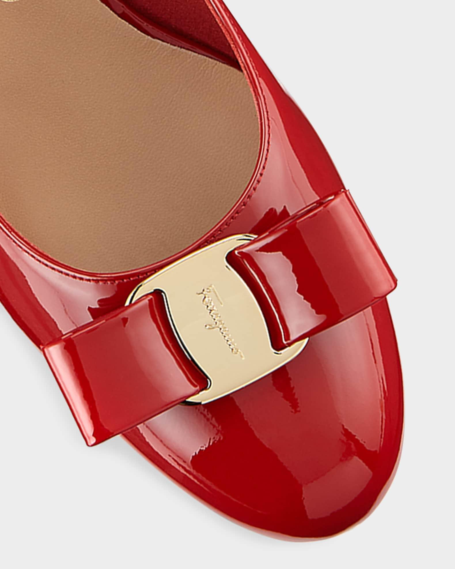 Vara Bow Leather Low Pumps Product Image