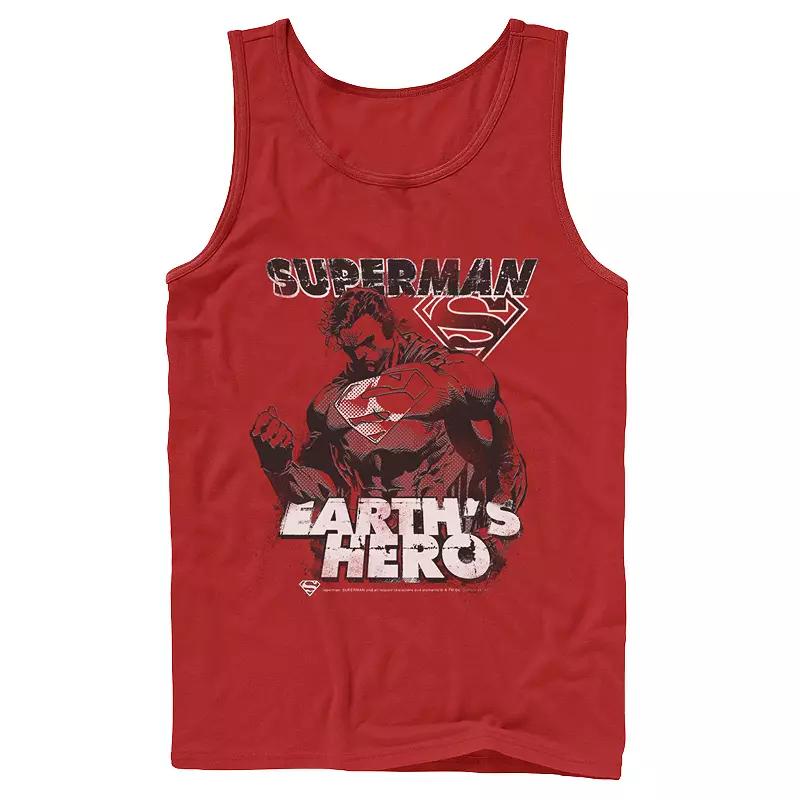 Men's DC Comics Superman Earth's Hero Sketched Poster Tank Top,  Product Image