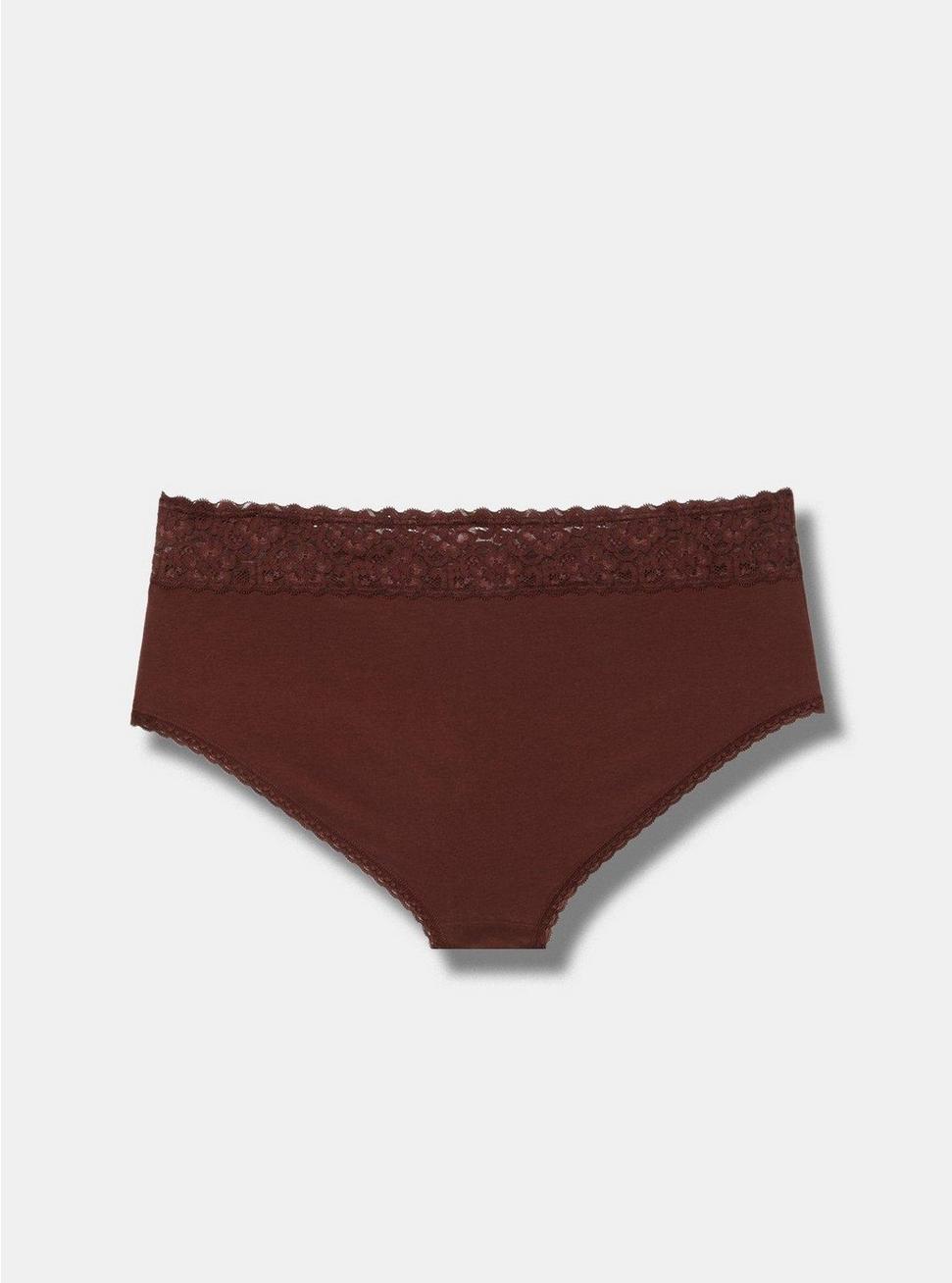 Cotton Mid-Rise Lace Trim Cheeky Panty Product Image