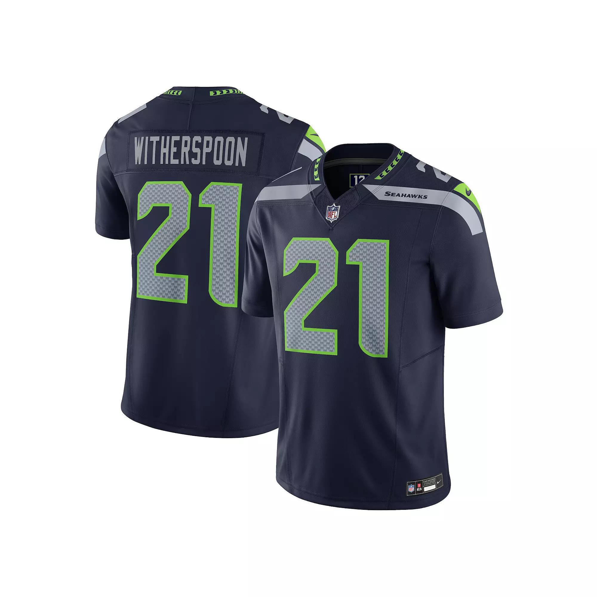 Men's Nike Devon Witherspoon Navy Seattle Seahawks Vapor F.U.S.E. Limited Jersey,  Product Image
