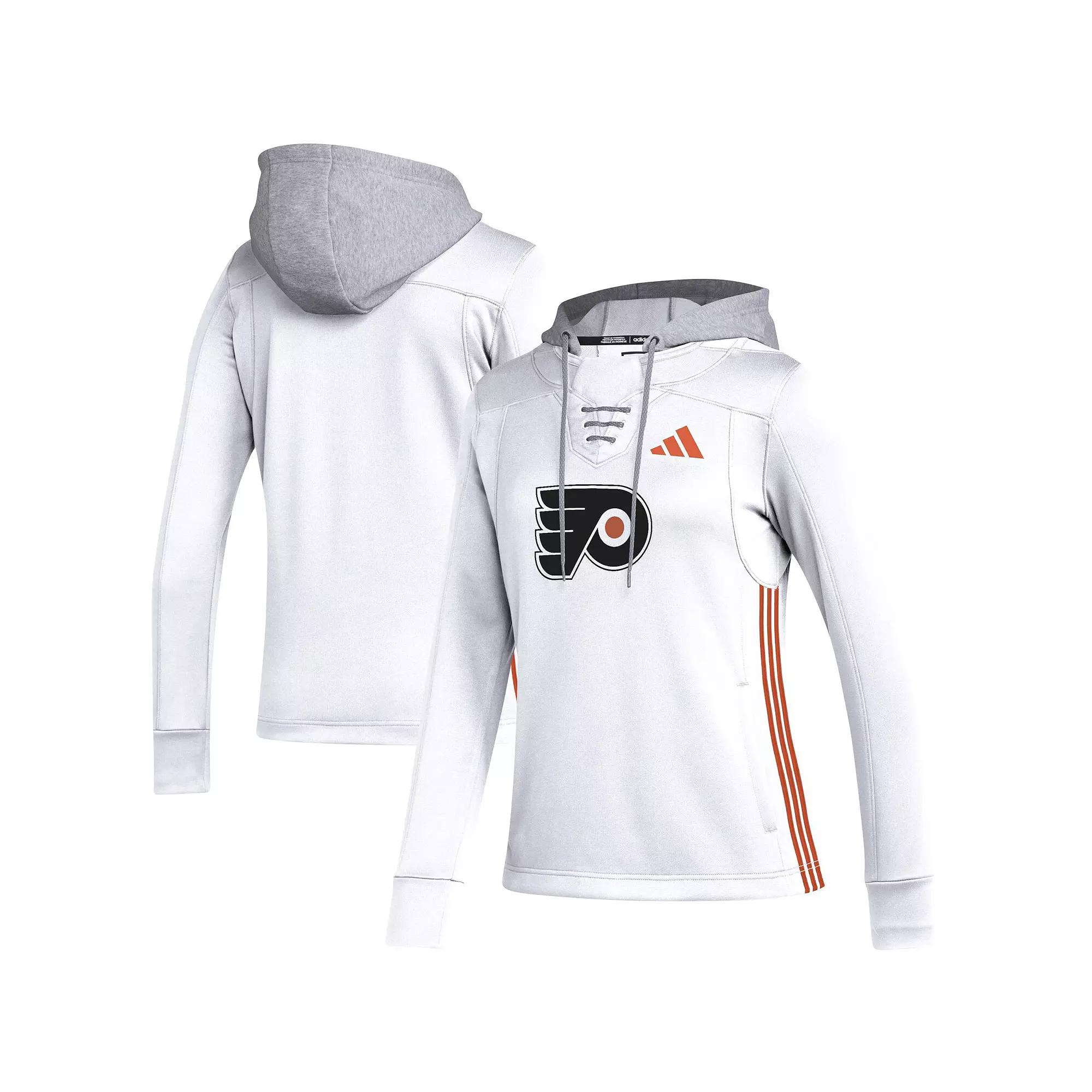 Women's adidas White Philadelphia Flyers Refresh Skate Lace AEROREADY Pullover Hoodie,  Product Image