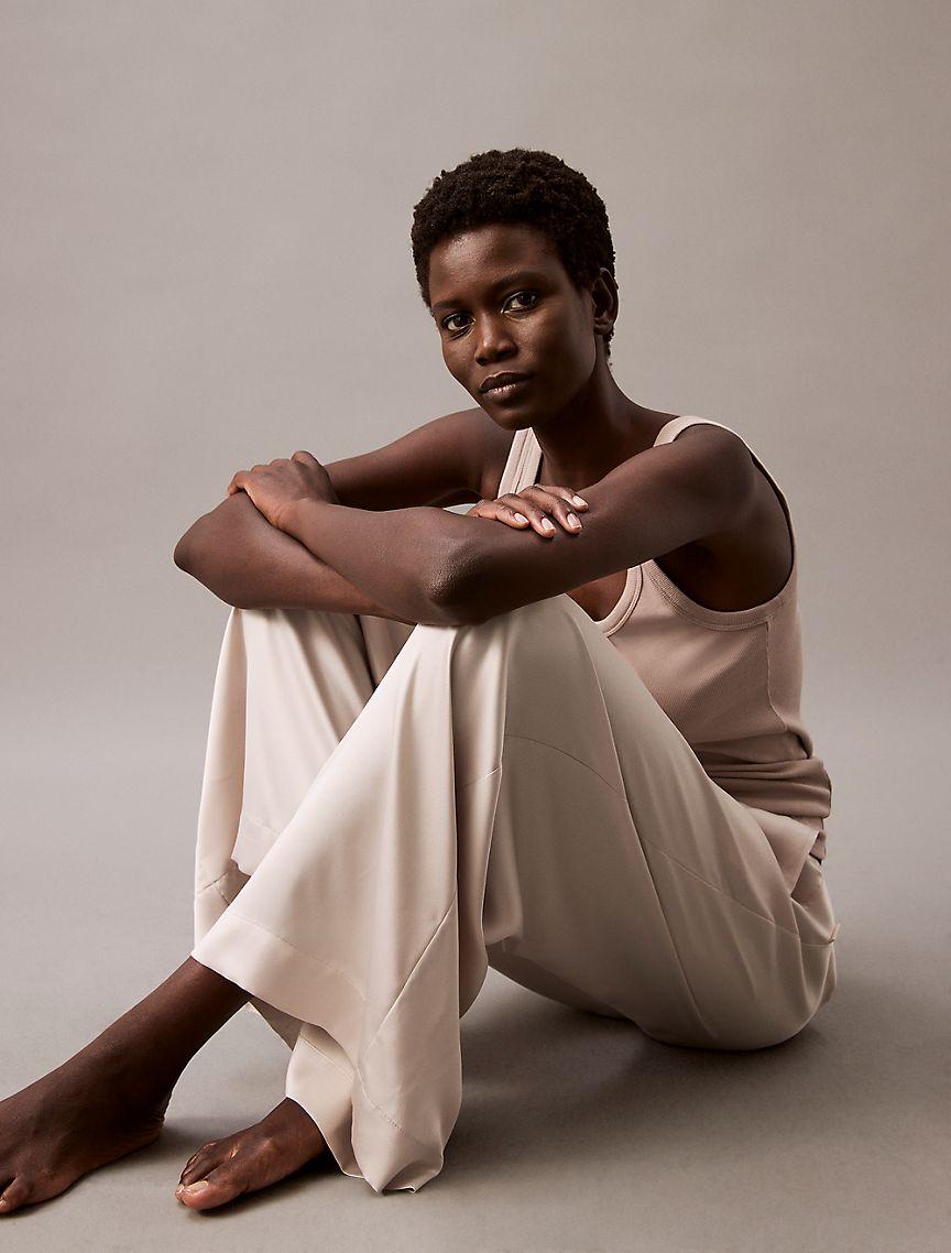 Satin Wide Leg Sleep Pants Product Image