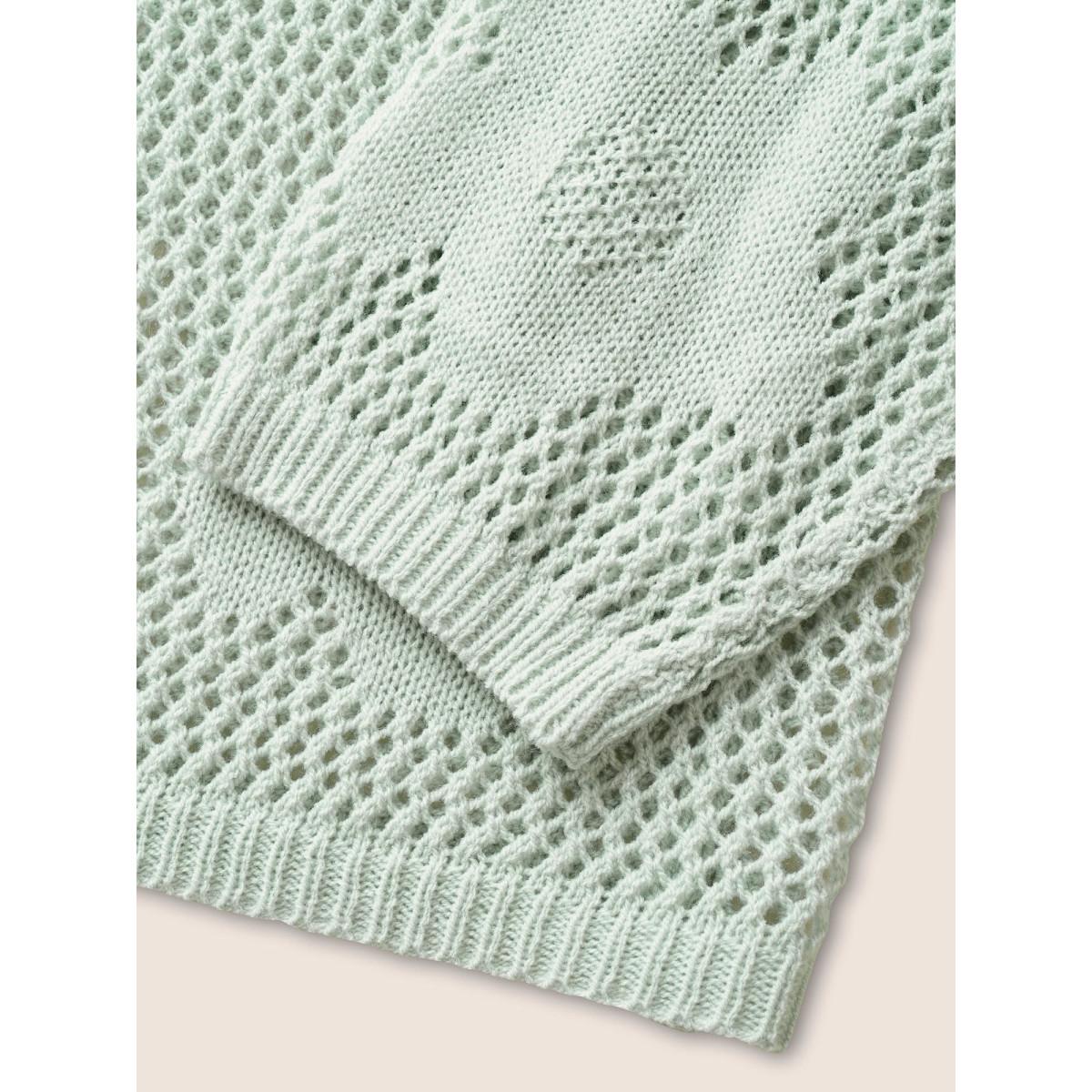 Plus Size Flowers Drop shoulder sleeve Swim Cover Up Women's Swimwear LightGreen Beach Loose Texture Curve Swim Cover Ups BloomChic 18-20/2X Product Image