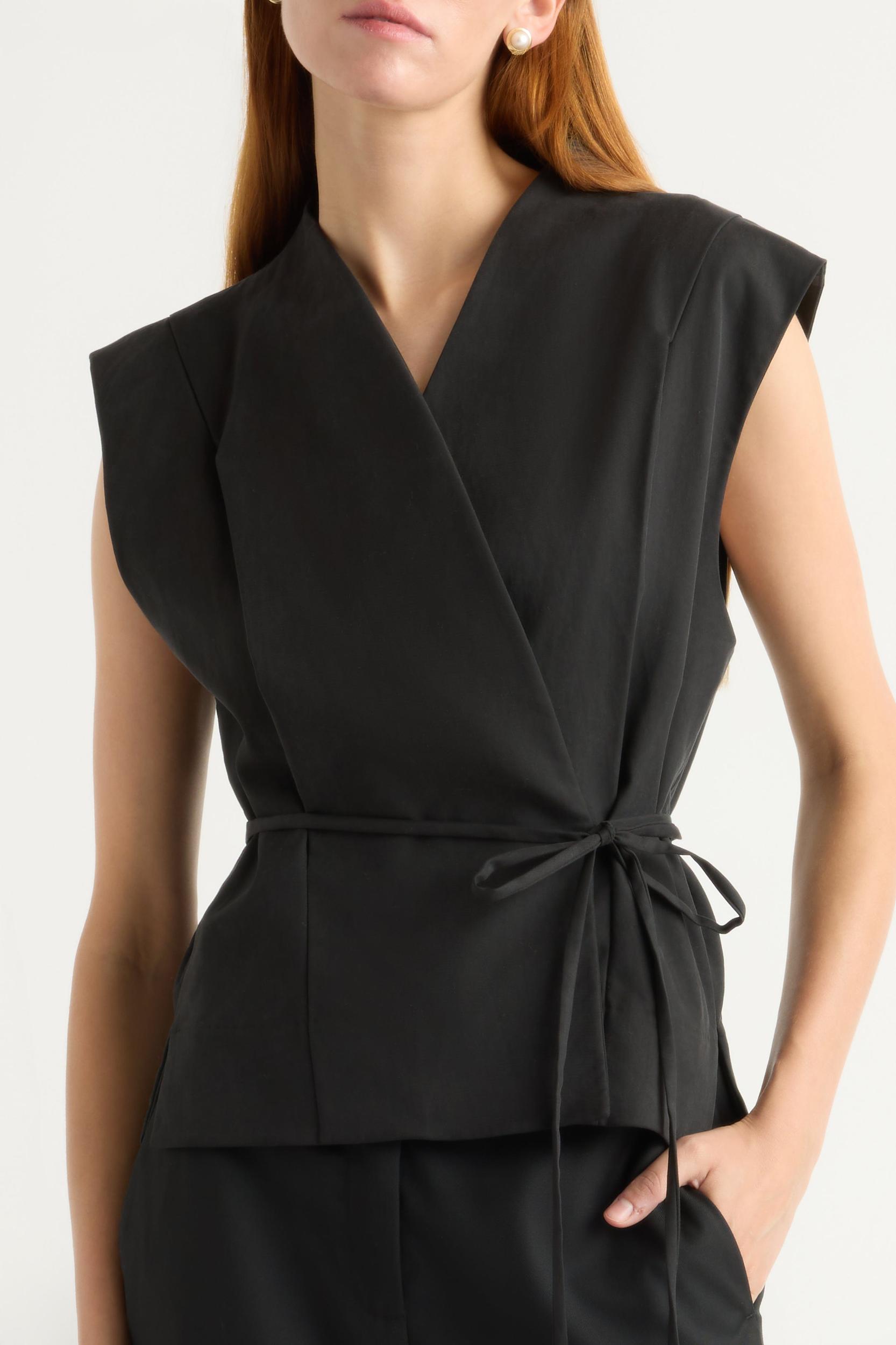 Leandra Tencel-Blend Wrap Vest Product Image