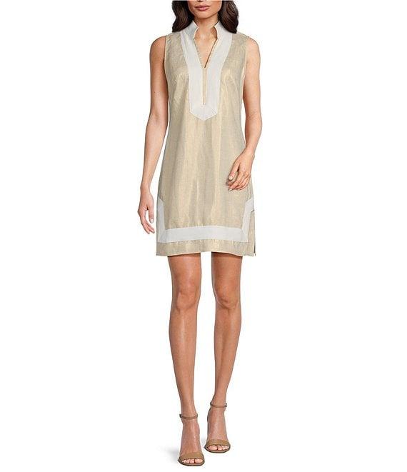 Preston & York Roselyn Tweed Round Neckline Sleeveless Dress Product Image