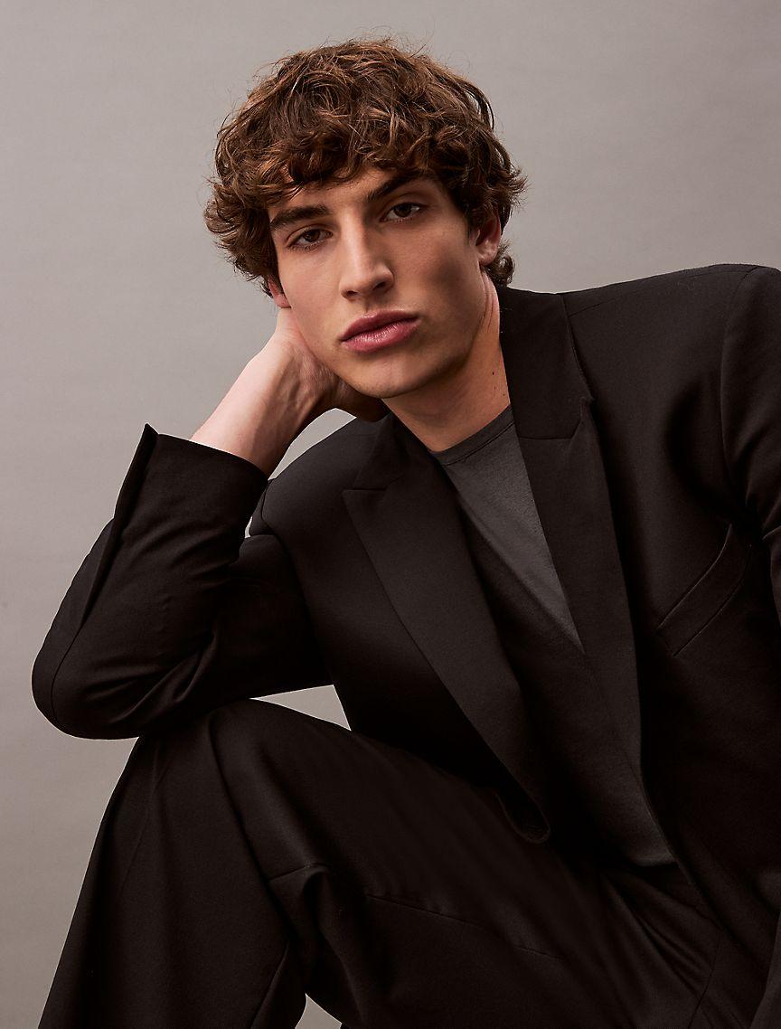 Double-Breasted Wool Gabardine Blend Blazer Product Image
