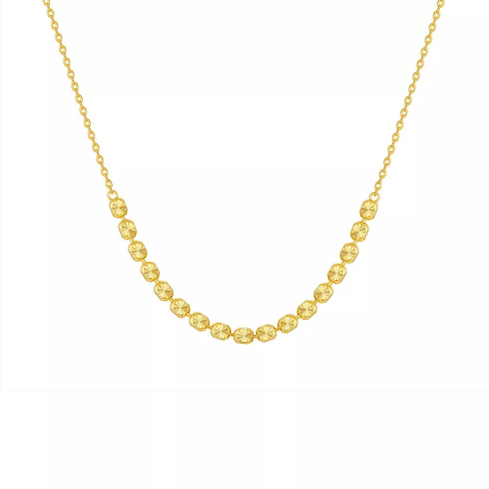 Taylor Grace 14k Gold Plated Diamond Cut Bead Necklace, Women's, Size: 18", Gold Tone Product Image