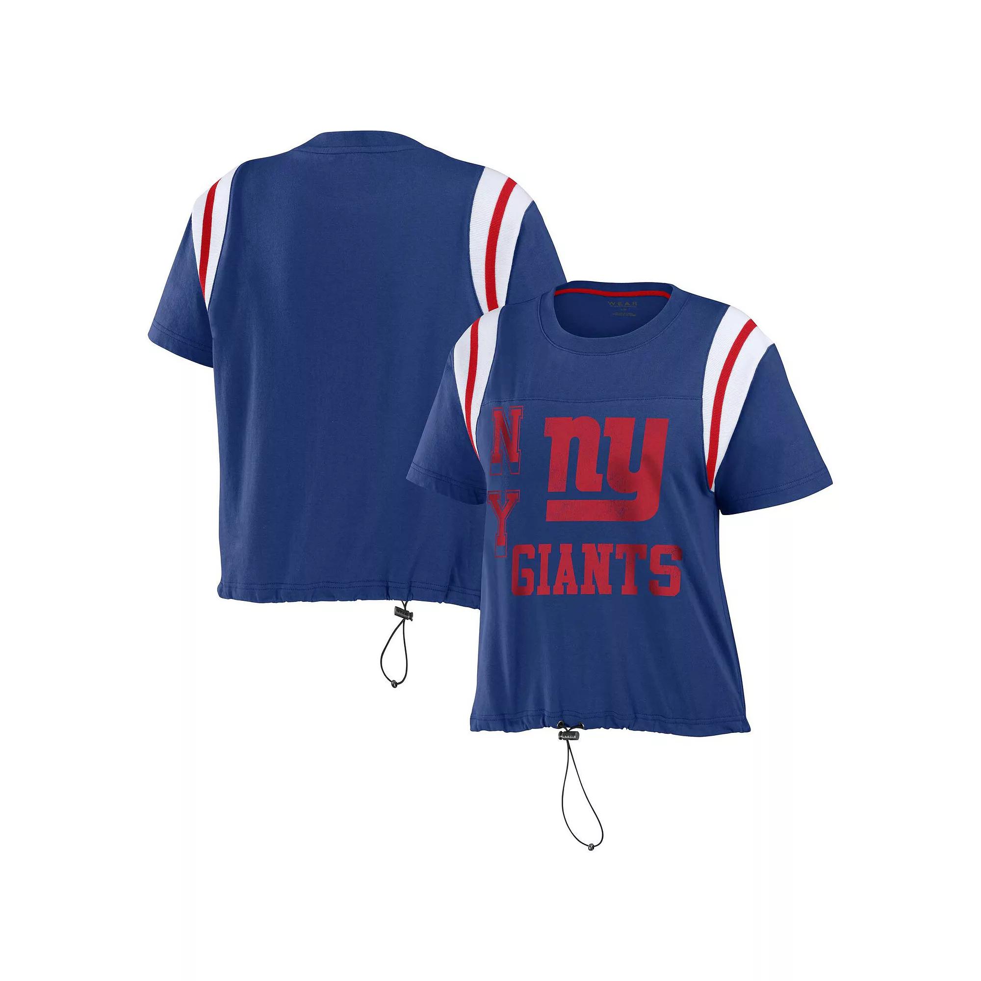 Women's WEAR by Erin Andrews Royal New York Giants Cinched Colorblock T-Shirt,  Product Image