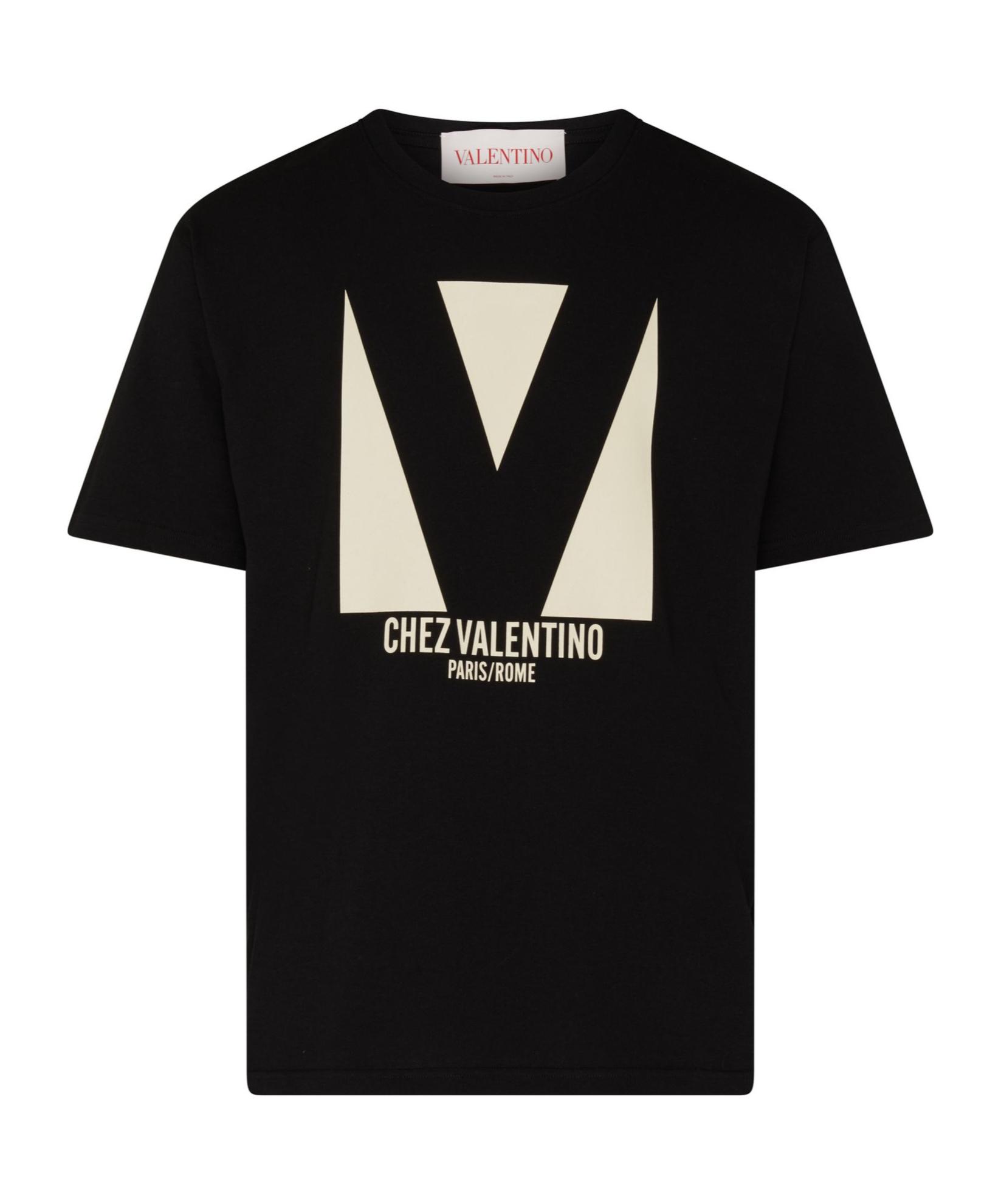 VALENTINO Crew Neck Short Sleeves T-shirts In Black Product Image