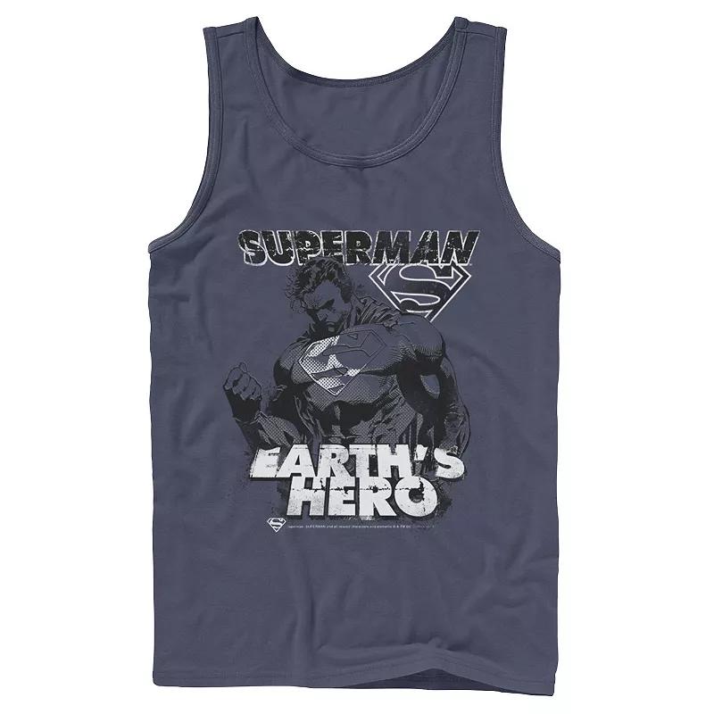 Men's DC Comics Superman Earth's Hero Sketched Poster Tank Top,  Product Image