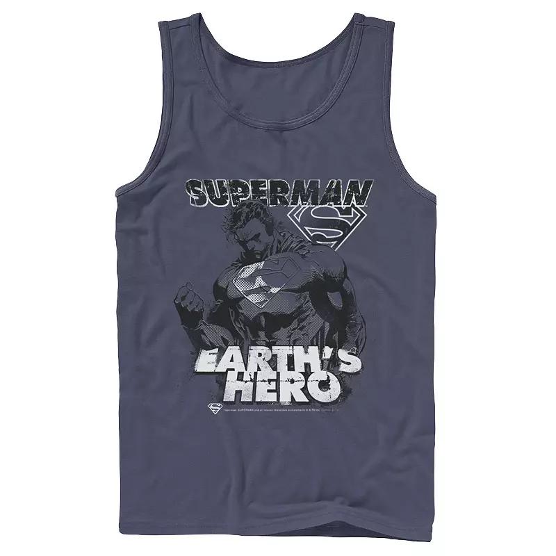 Men's DC Comics Superman Earth's Hero Sketched Poster Tank Top,  Product Image