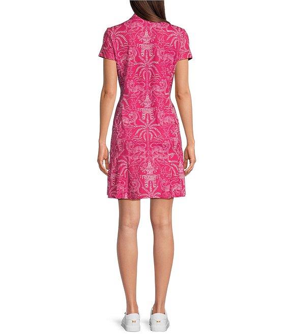 J.McLaughlin Dorte Printed Catalina Cloth Point Collar Cap Sleeve Dress Product Image
