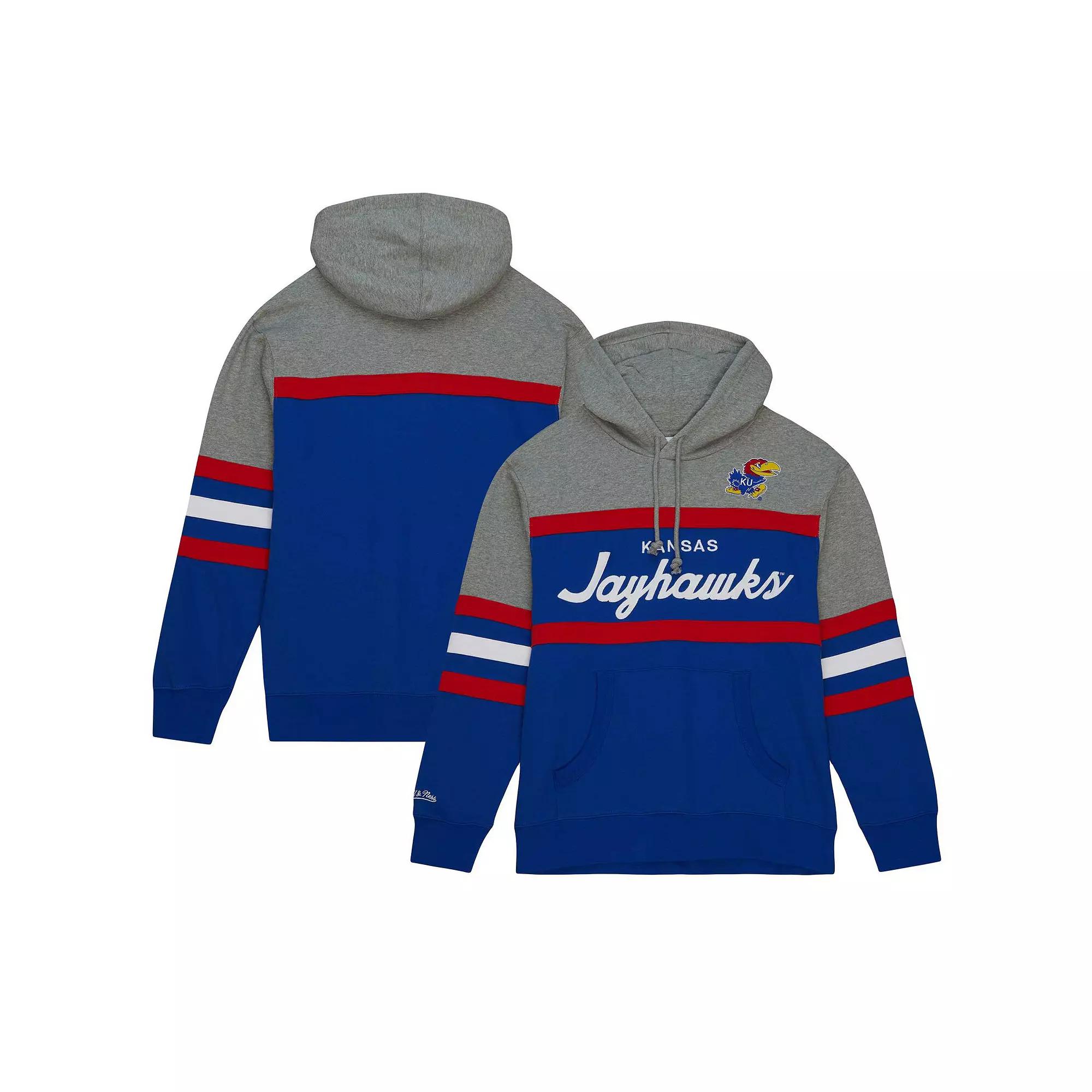 Men's Mitchell & Ness Royal Kansas Jayhawks Head Coach Pullover Hoodie,  Product Image