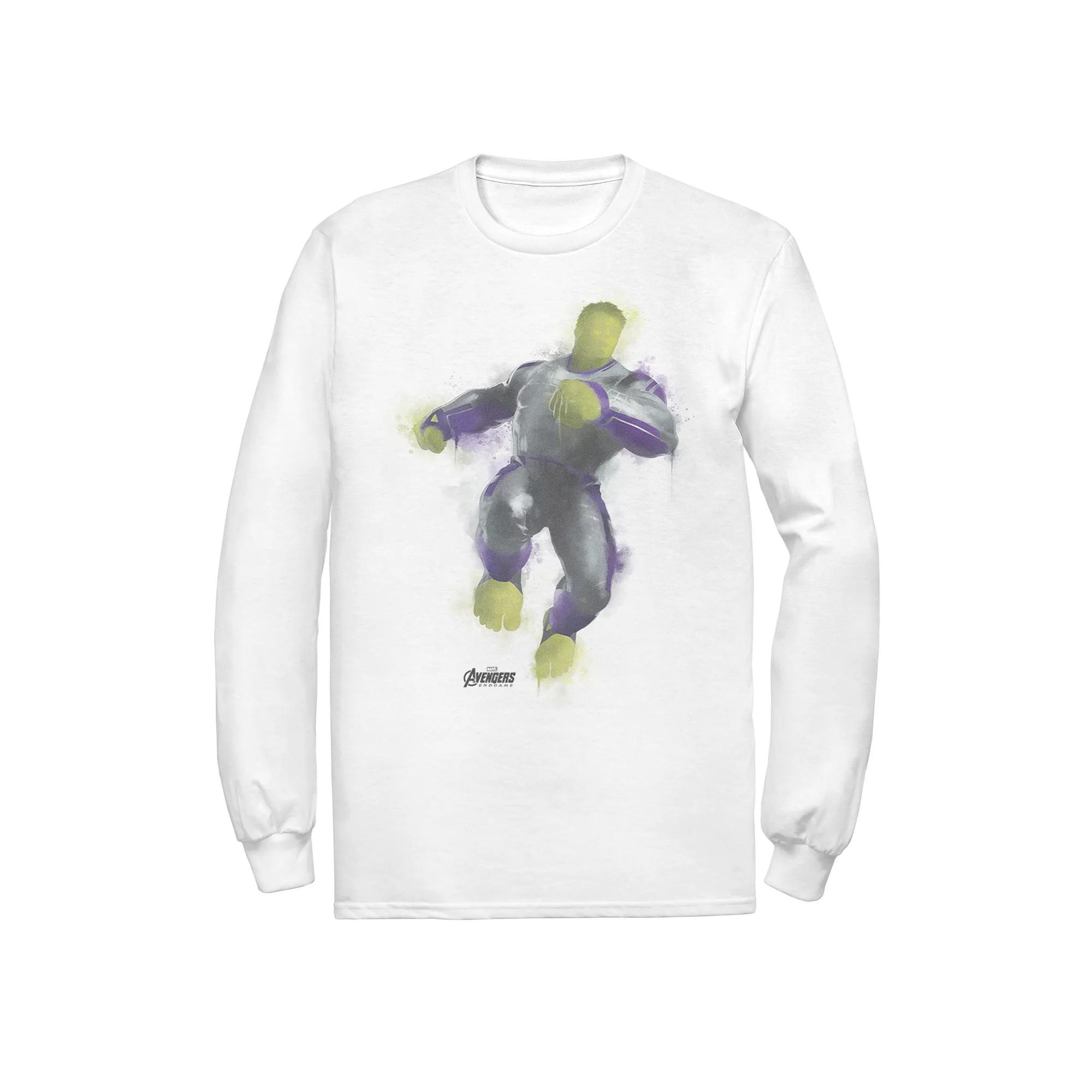 Men's Marvel Avengers Endgame Hulk Spray Paint Pose Long Sleeve Graphic Tee,  Product Image