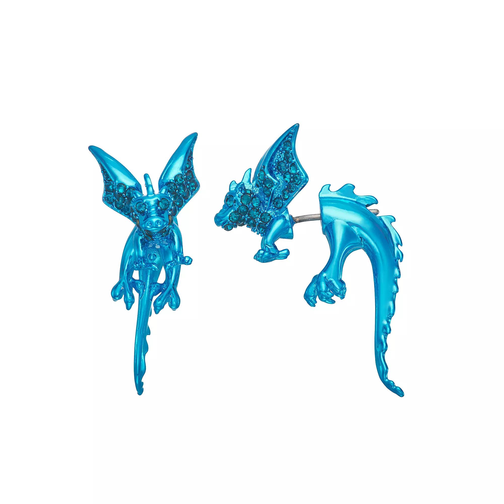 Simply Vera Vera Wang Dragon Front-Back Earrings, Women's, Blue Product Image