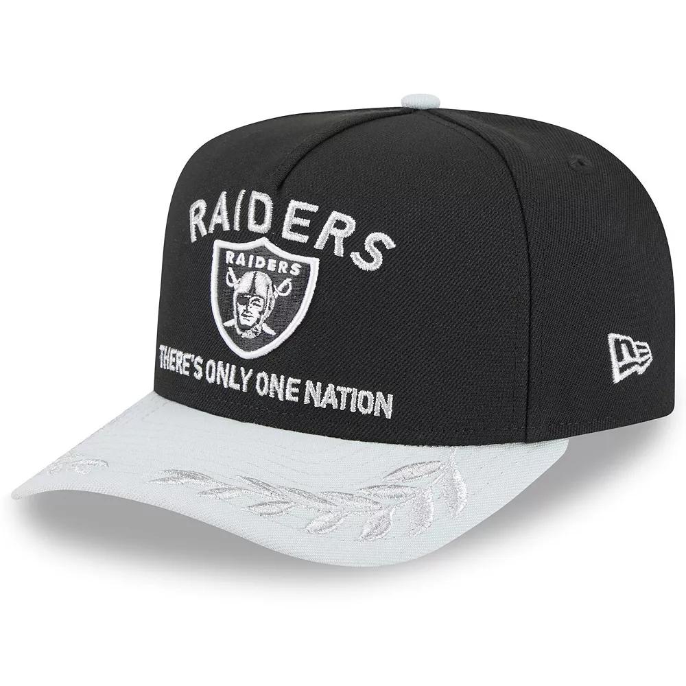 Men's New Era  Black/Silver Las Vegas Raiders 2025 NFL Draft A-Frame 9FIFTY Snapback Hat, Lvr Black Product Image