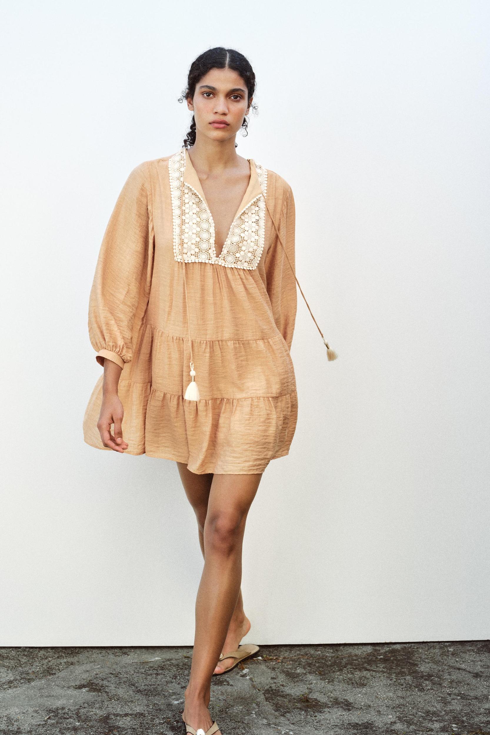 MINI BIB EMBROIDERED DRESS Product Image