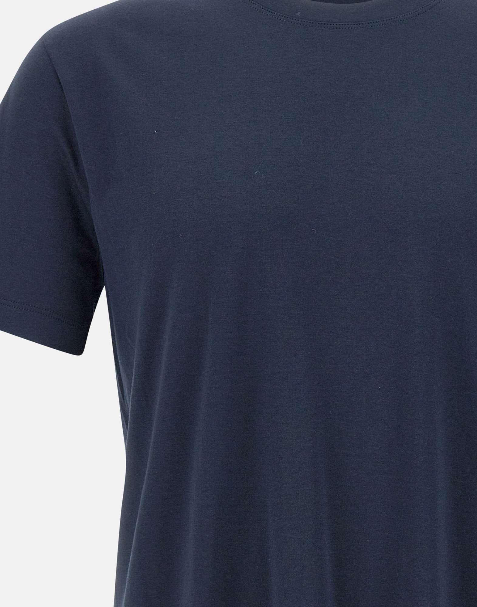 ELEVENTY Cotton Modal Crew Neck T-shirt In Blue Product Image