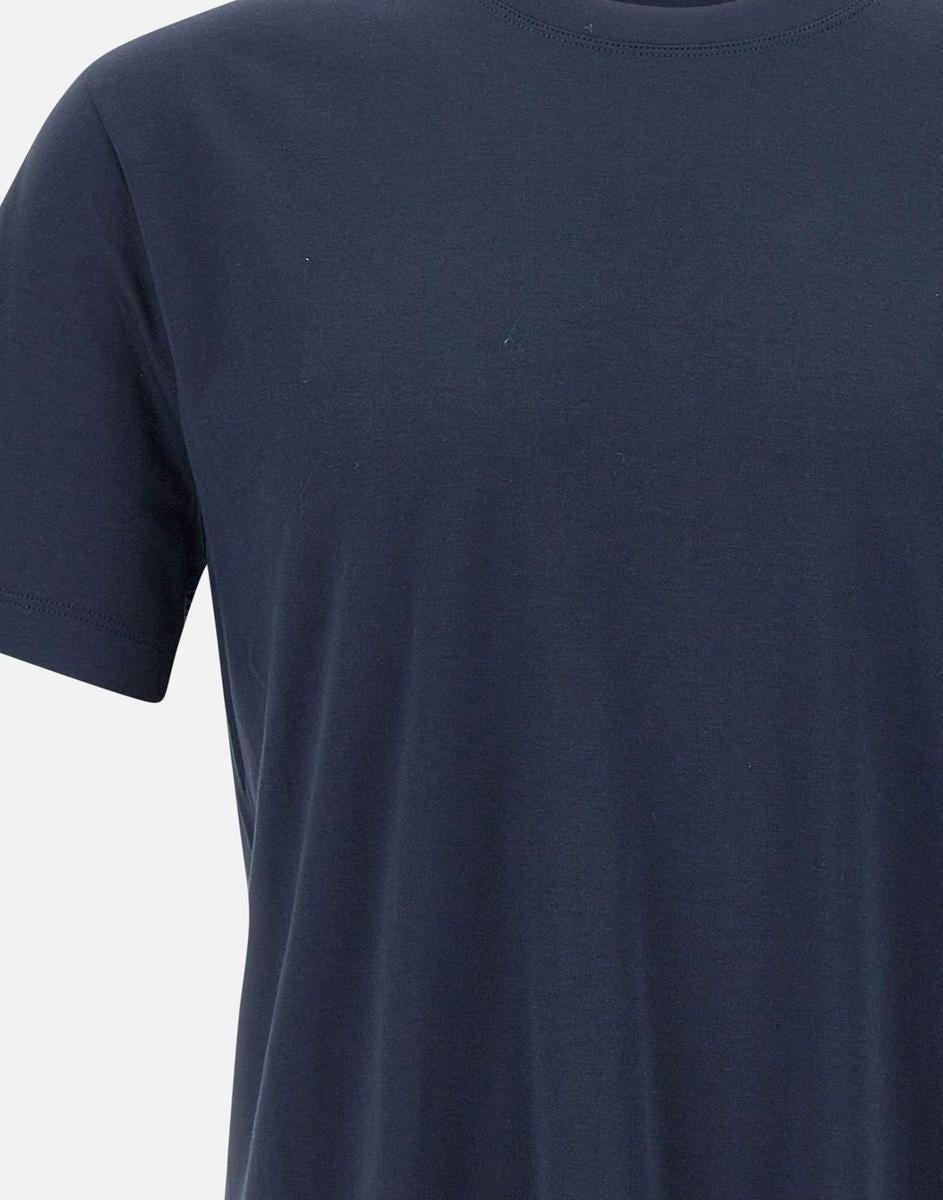 ELEVENTY Cotton Modal Crew Neck T-shirt In Blue Product Image