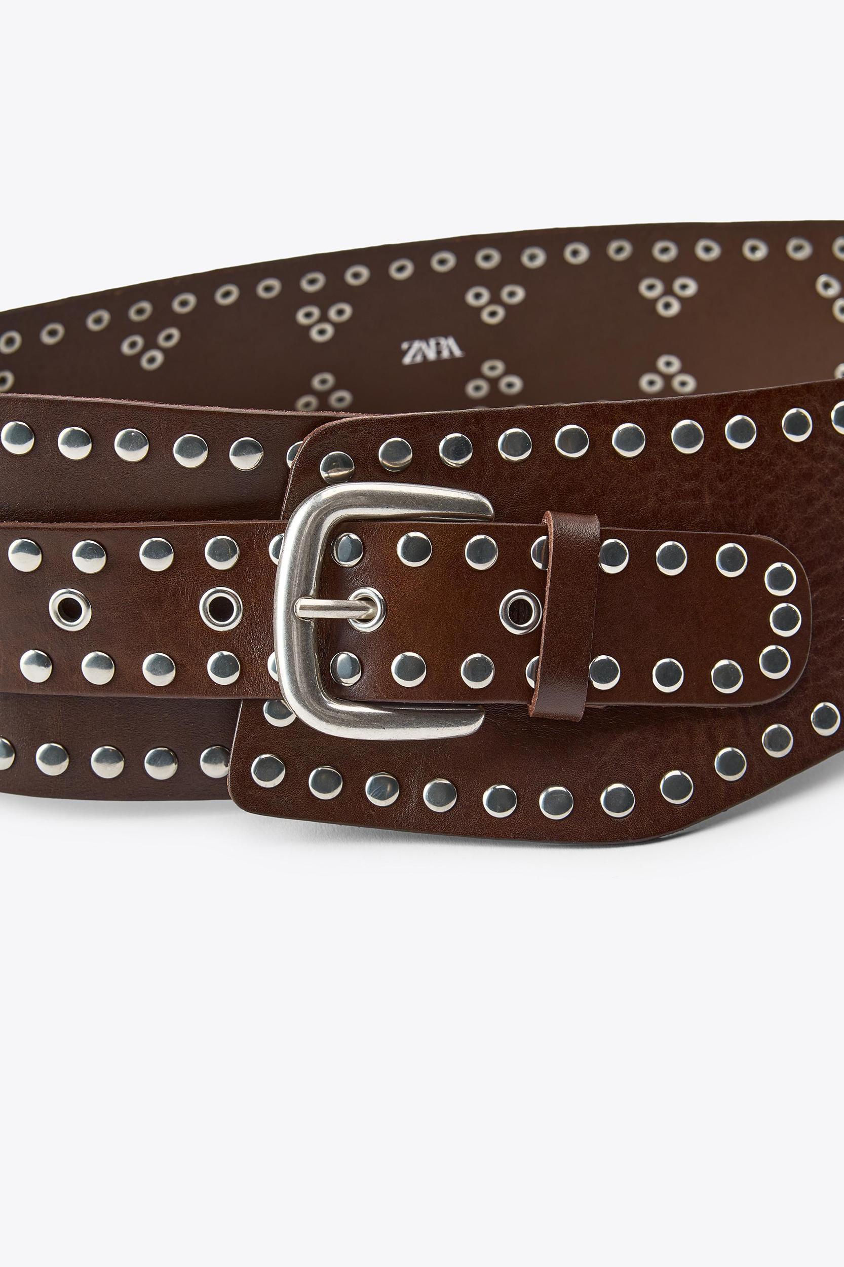 STUDDED LEATHER SASH BELT Product Image