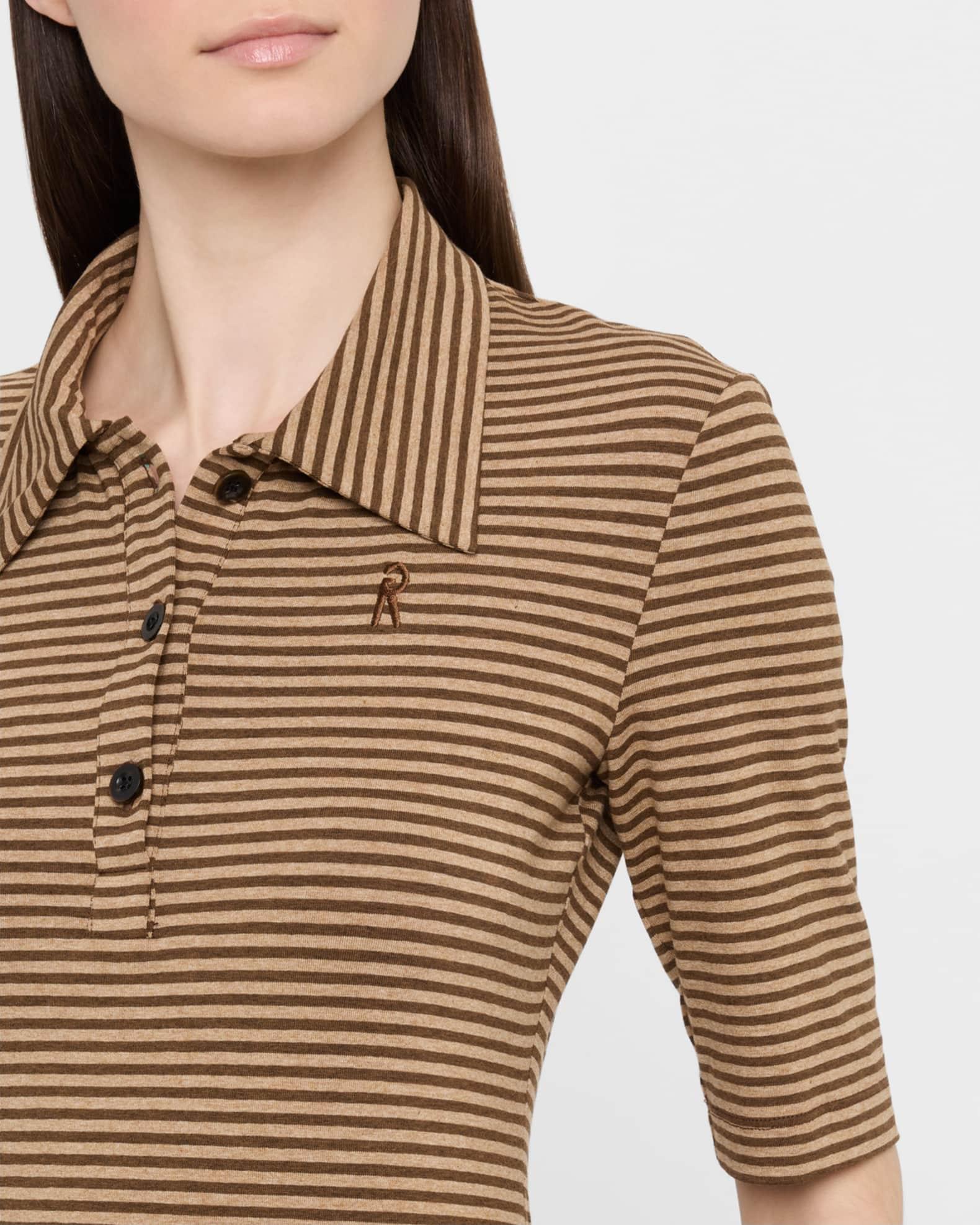 Striped Short-Sleeve Polo Shirt Product Image