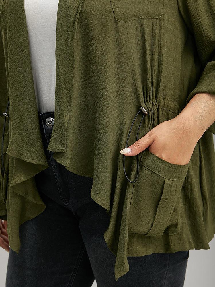 Supersoft Essentials Plain Pocket Asymmetrical Drawstring Coat Female Product Image