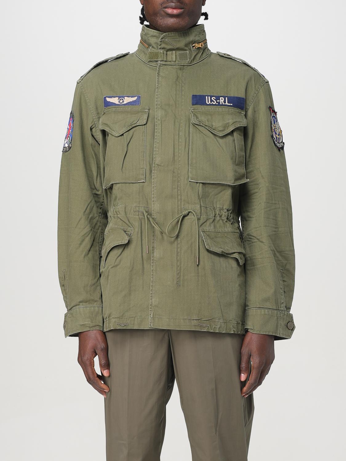POLO RALPH LAUREN Cotton Denim Jacket With Front Logo Patch In Green Product Image