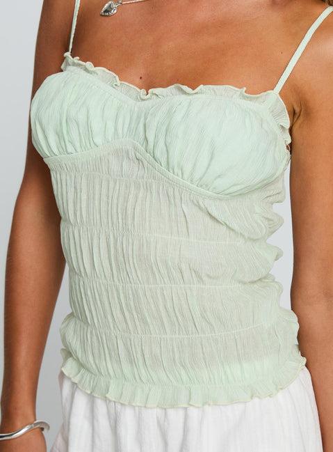 Money Maker Ruched Cami Top Aqua Product Image