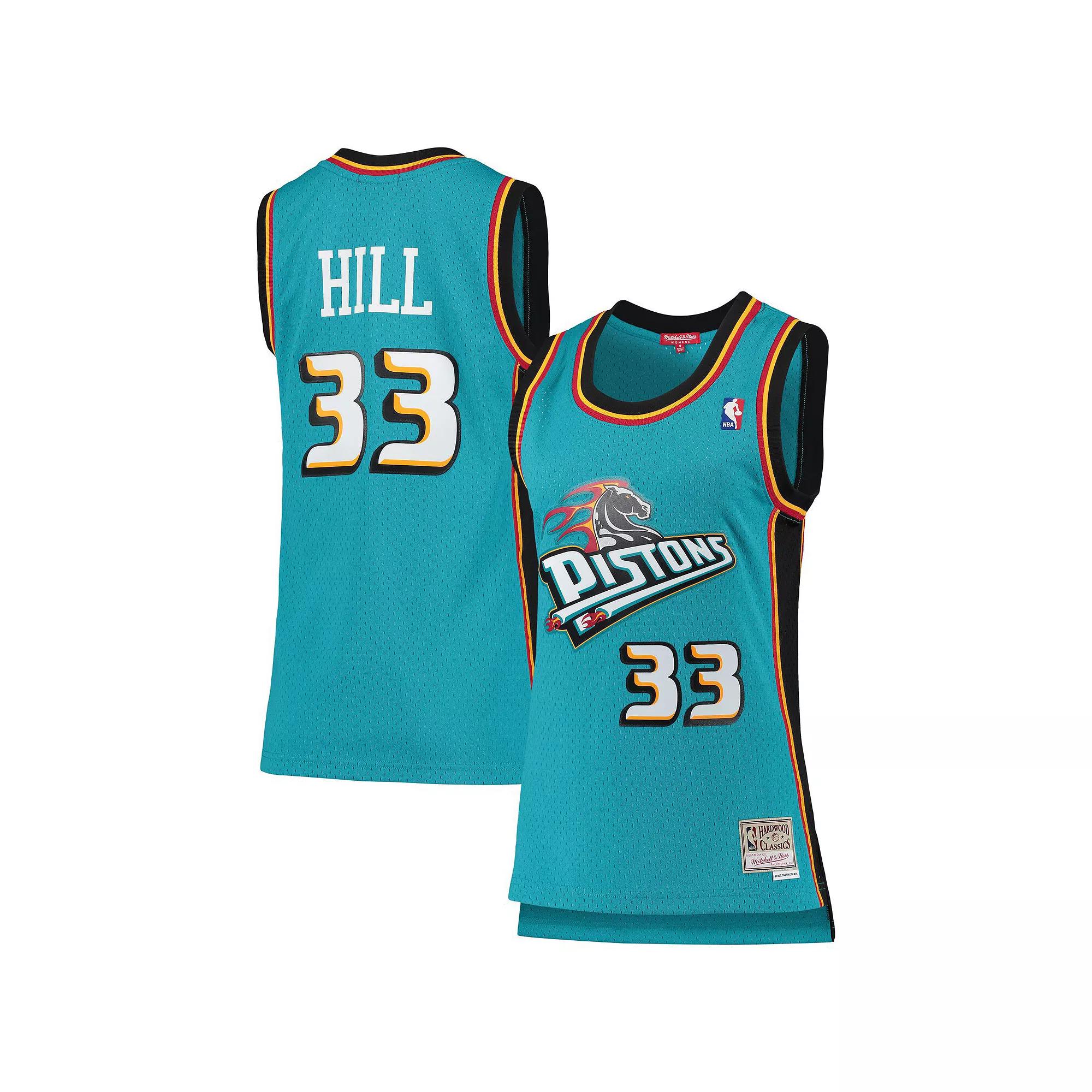 Womens Mitchell & Ness Grant Hill Teal Detroit Pistons 1998-99 Hardwood Classics Swingman Jersey Product Image