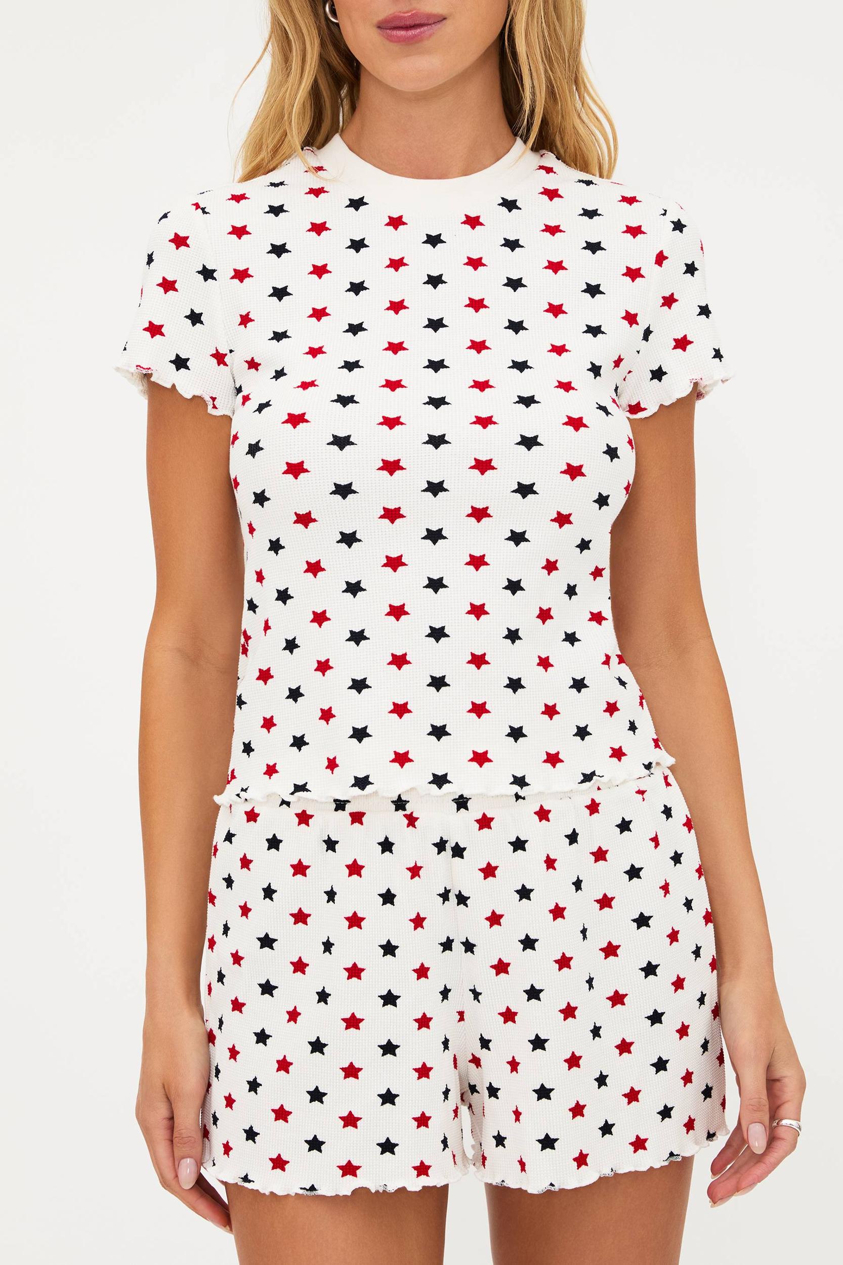 Bay Sleep Set Red Stripes Waffle Product Image