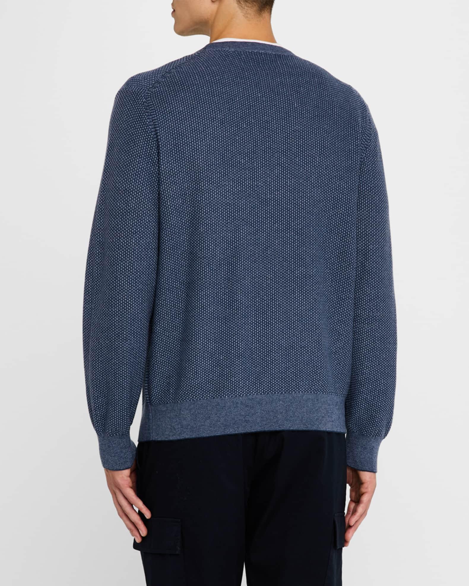 Mens Geo Jacquard Long-Sleeve Crewneck Sweater Product Image