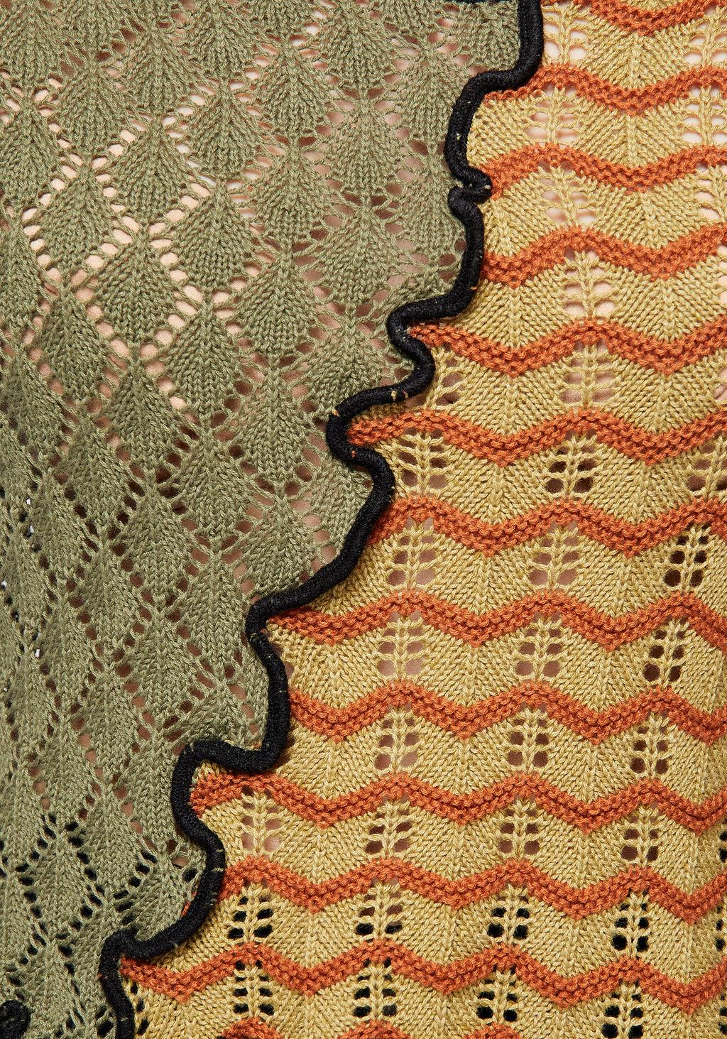 Mixed Feelings Patchwork Knit Top Product Image