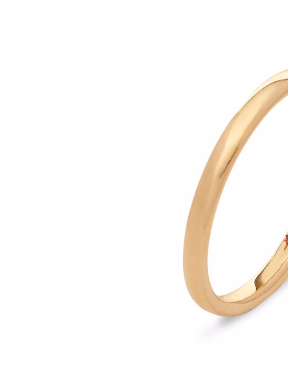 18kt yellow gold 2mm ruby wedding band ring Product Image