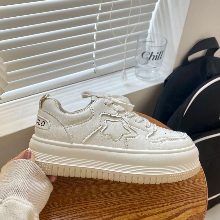 Star Applique Platform Sneakers Product Image