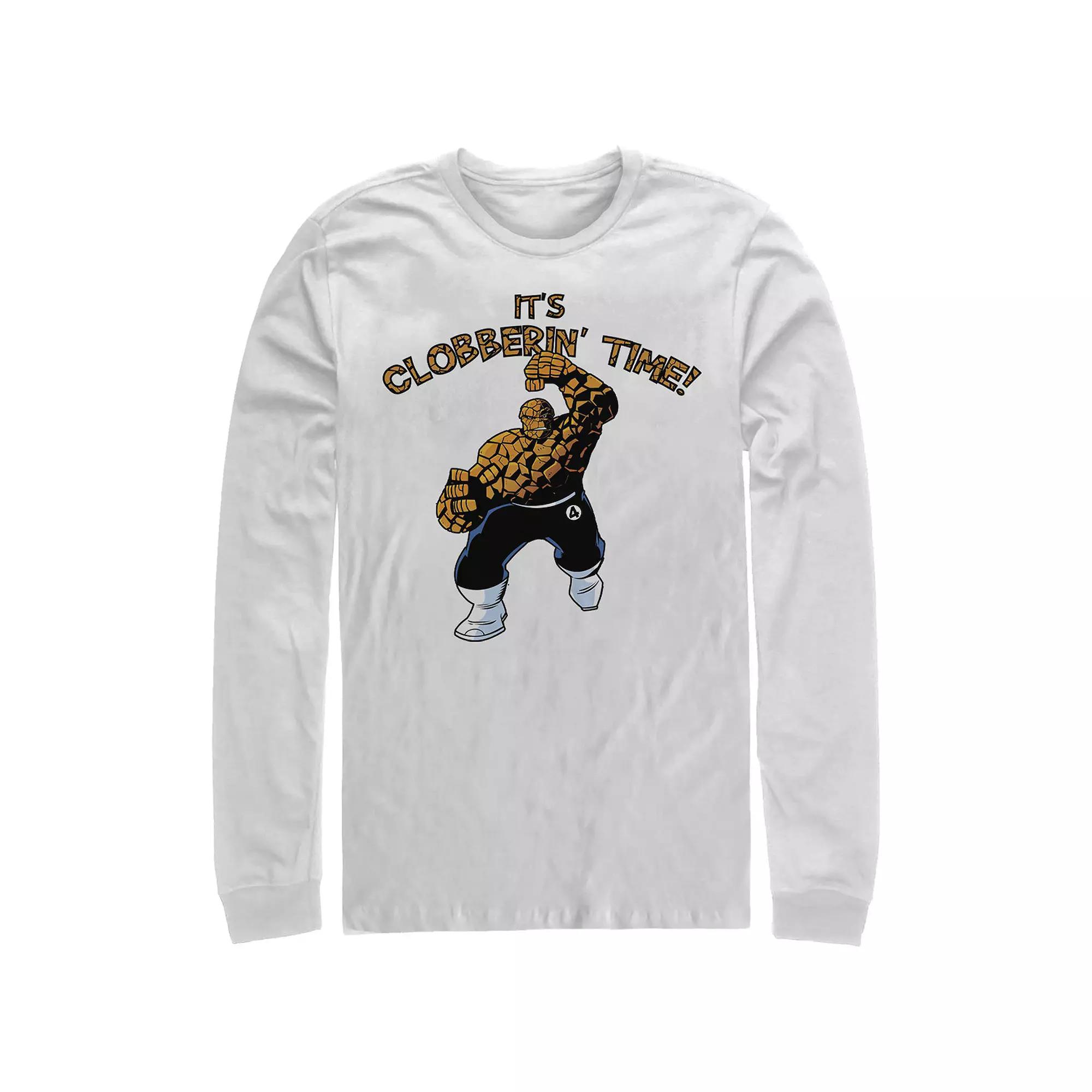 Mens Marvel Fantastic Four Its Clobberin Time Long Sleeve Graphic Tee Product Image