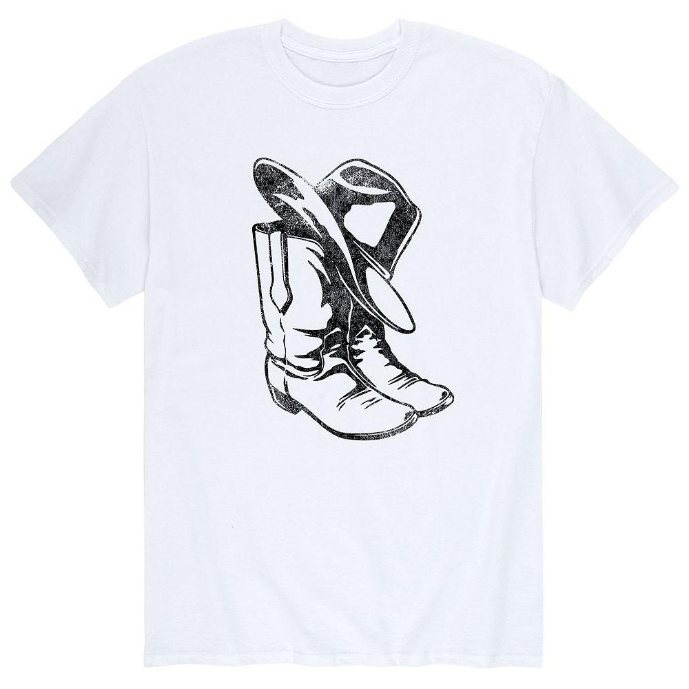 Men's Cowboy Hat Boots Tee,  Product Image