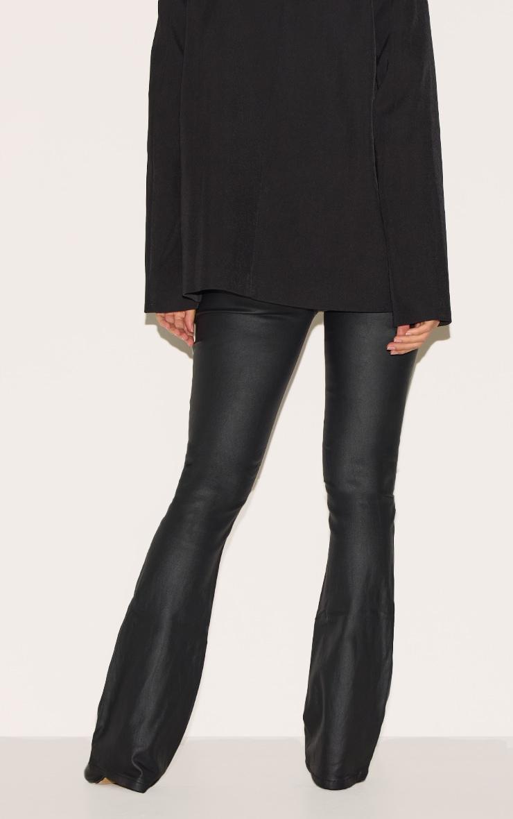 Black Coated Denim Flares Product Image