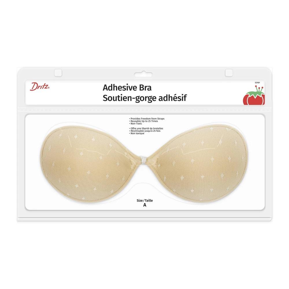 Dritz A Cup Adhesive Strapless Backless Bra Nude: Silicone Sticky Bra for Women, Hand Wash, Line Dry, Beige Product Image