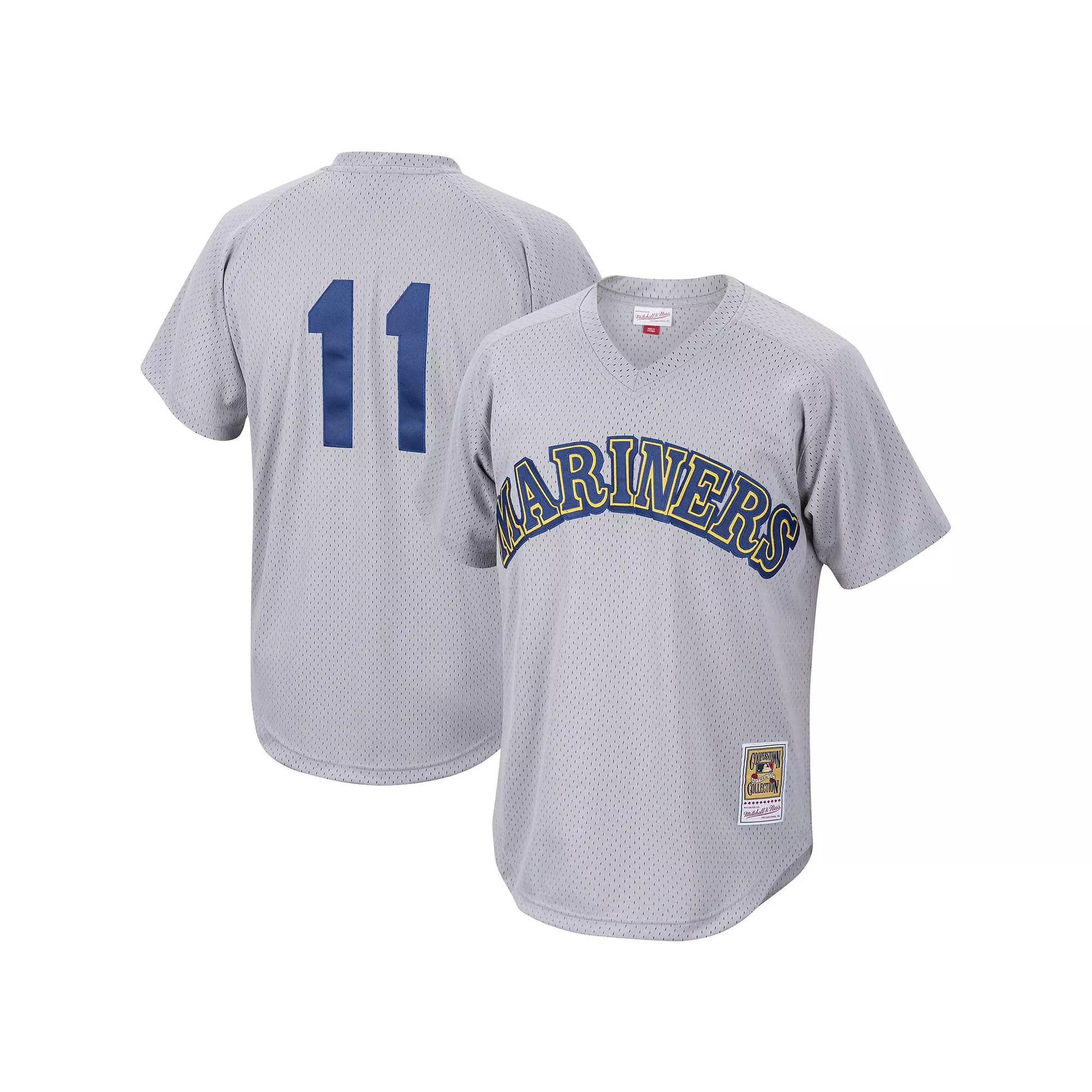 Men's Mitchell & Ness Edgar Martinez Charcoal Seattle Mariners Cooperstown Collection Mesh Batting Practice Jersey,  Product Image