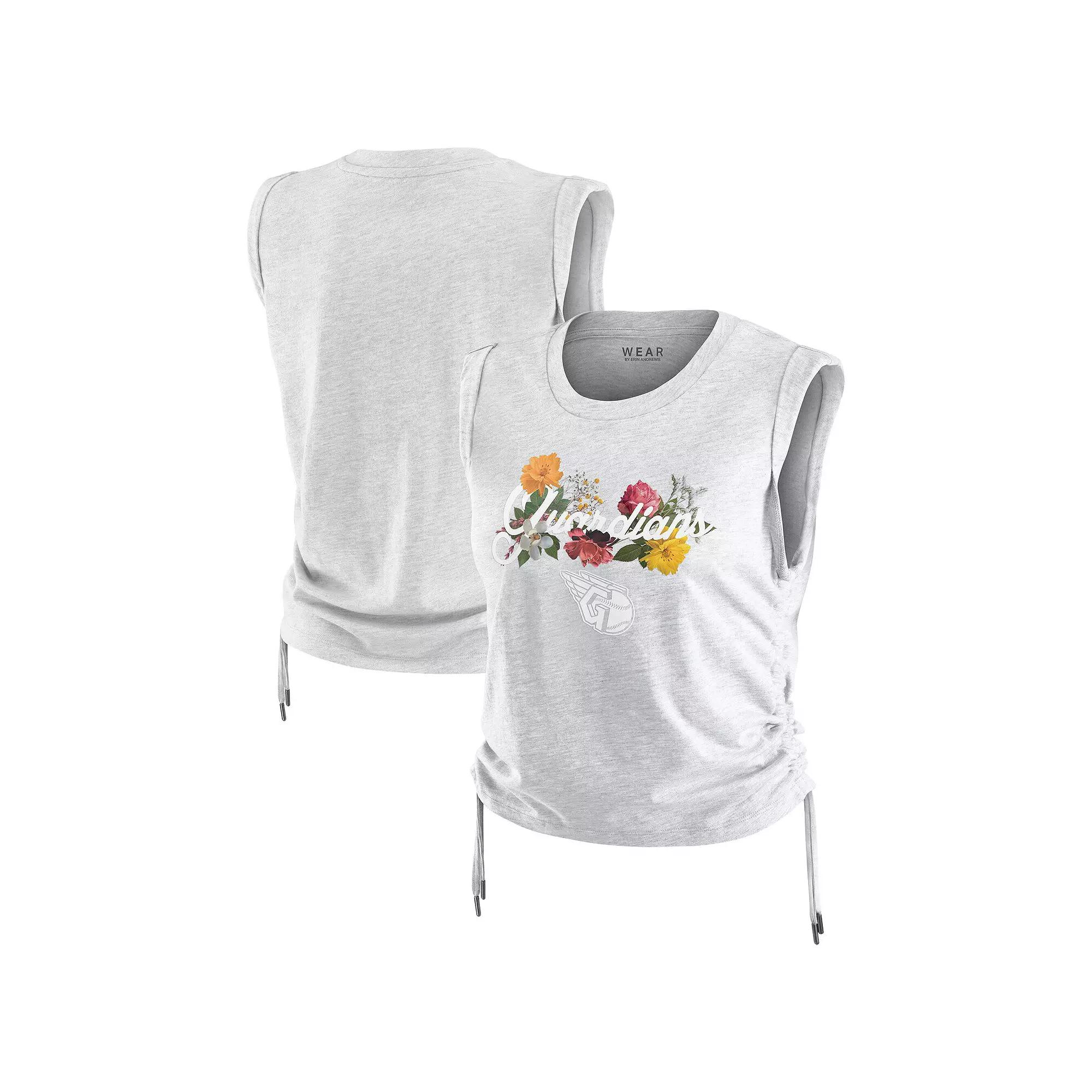 Women's WEAR by Erin Andrews Heather Gray Chicago Cubs Cinched Tank Top,  Product Image