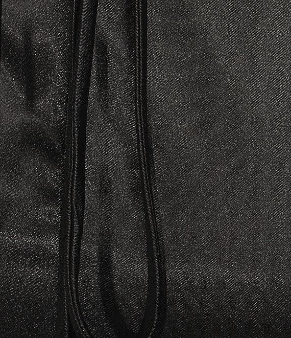 Blondie Nites Satin Illusion Applique Strapless Corset Pleated Tie Back Gown Product Image