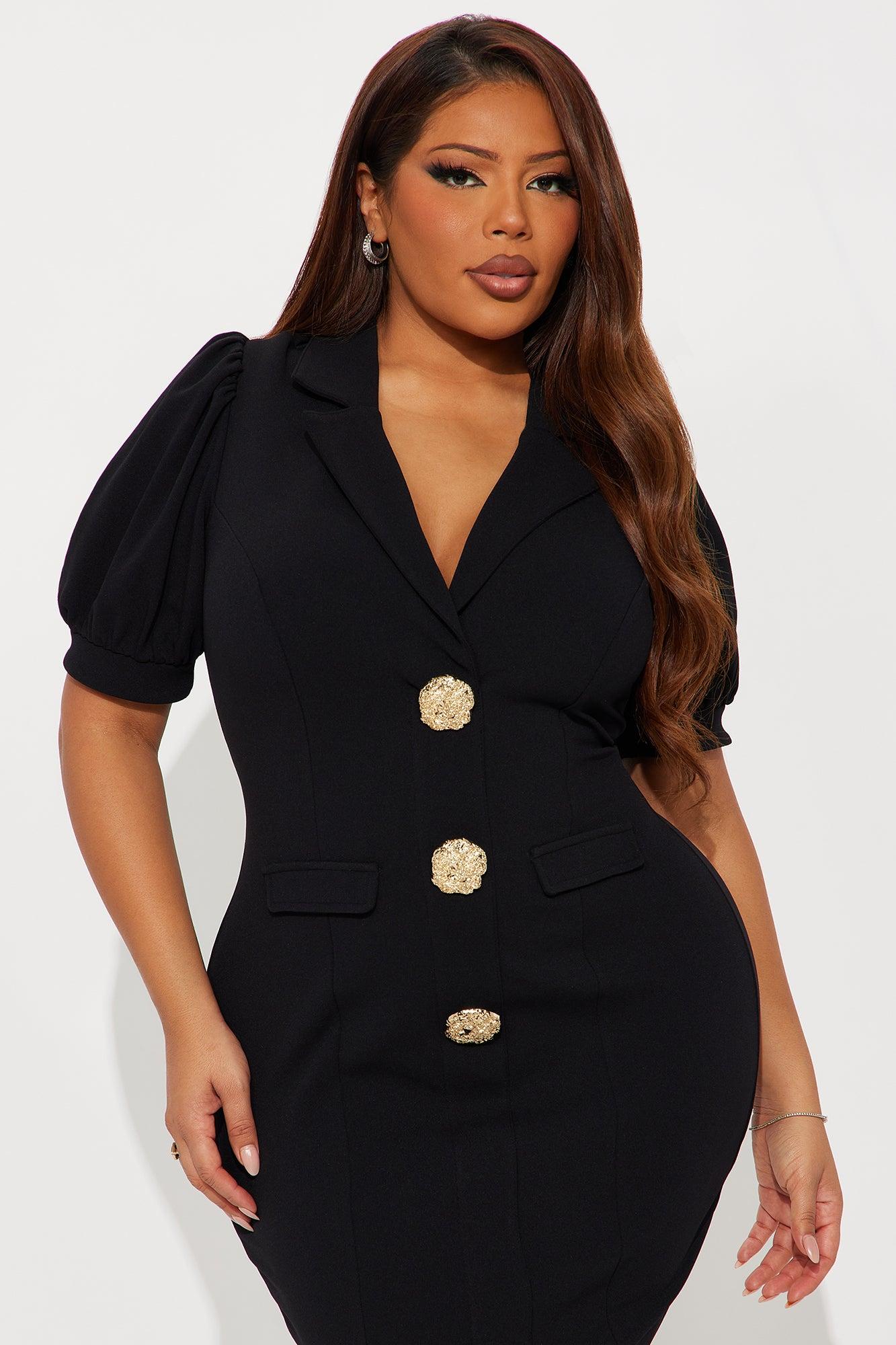 Milena Short Sleeve Collar Mini Dress - Black Female Product Image