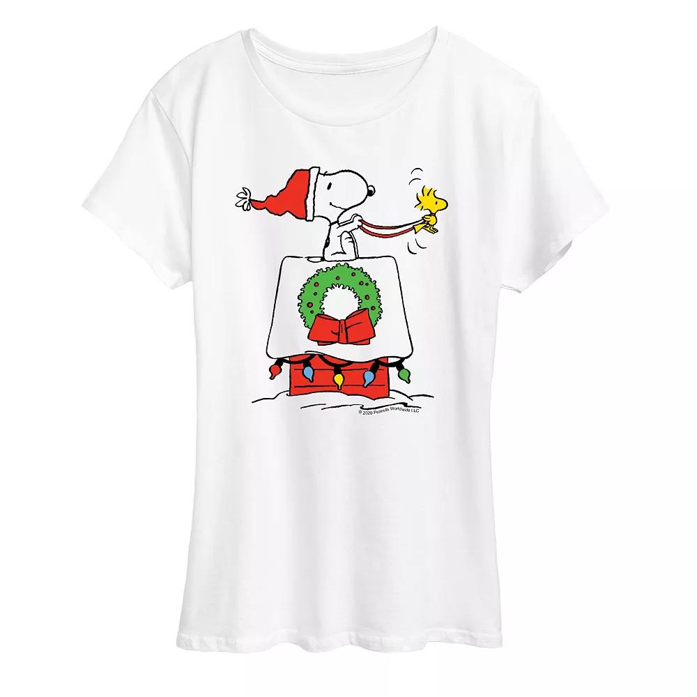 Women's Peanuts Snoopy Sleigh Graphic Tee,  Product Image
